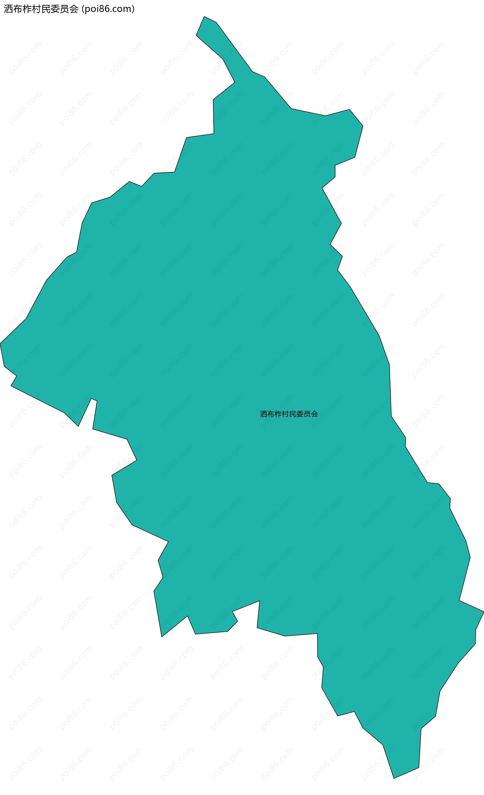 洒布柞村民委员会边界地图