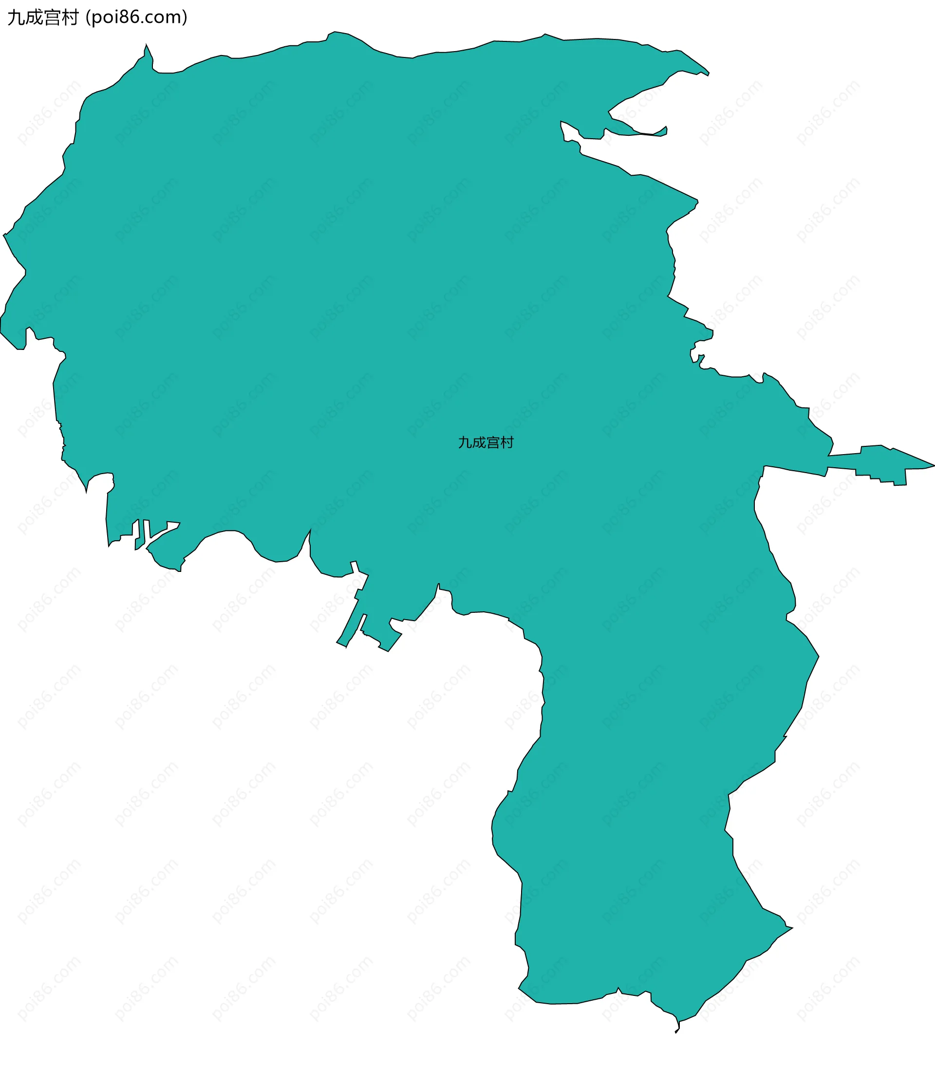 九成宫村边界地图