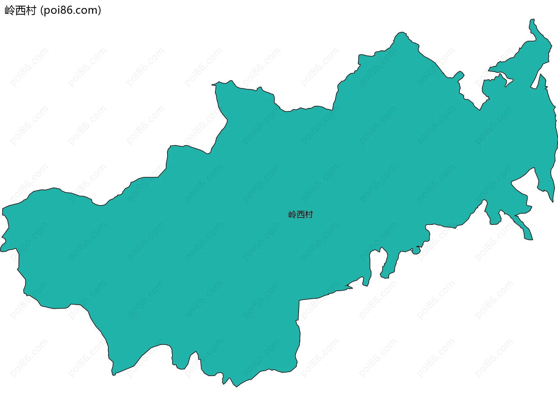 岭西村边界地图