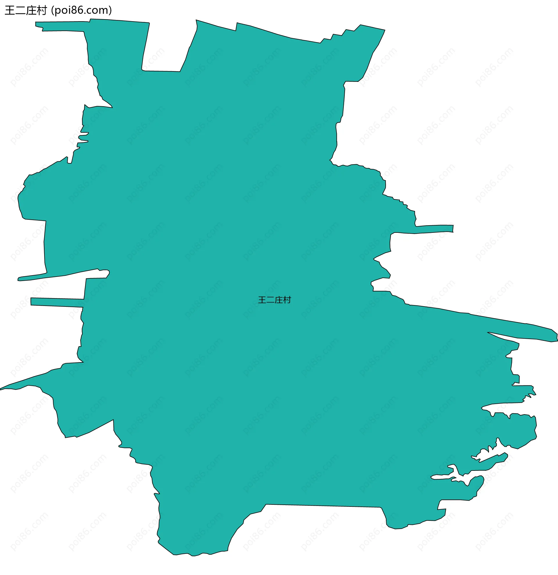 王二庄村边界地图