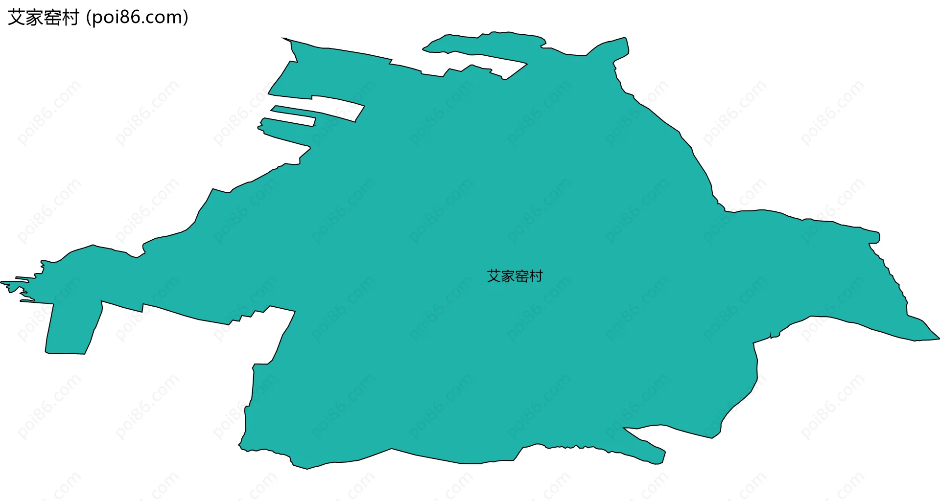 艾家窑村边界地图