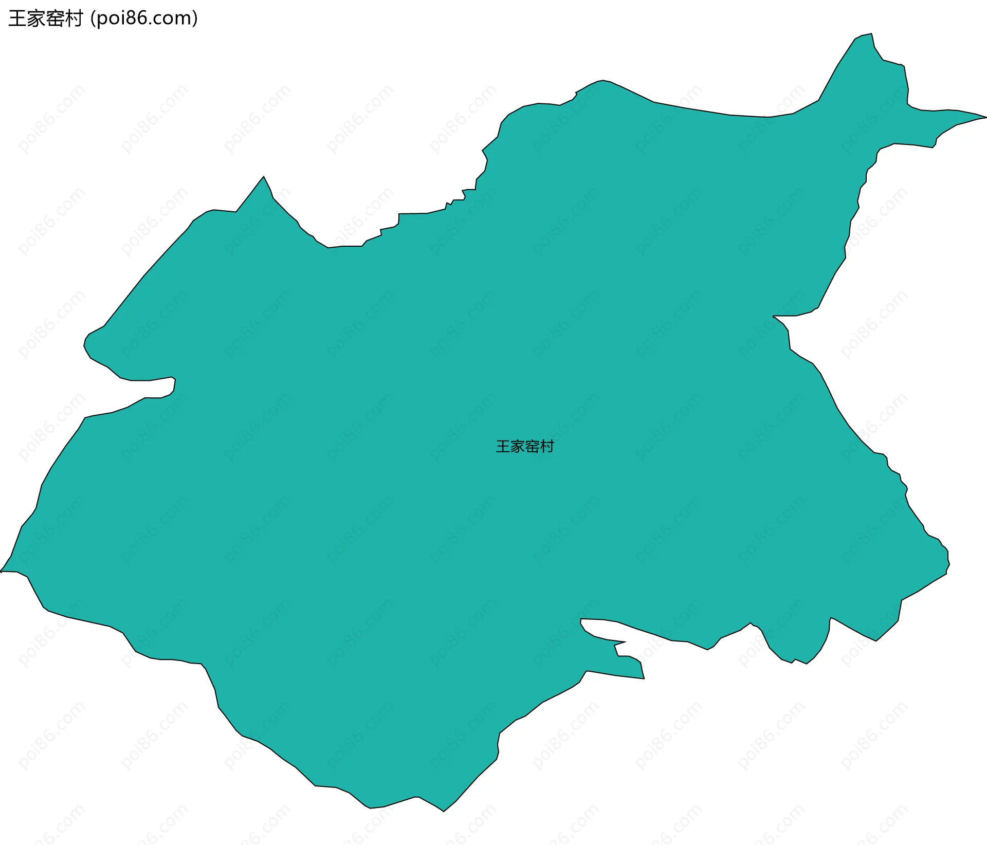 王家窑村边界地图