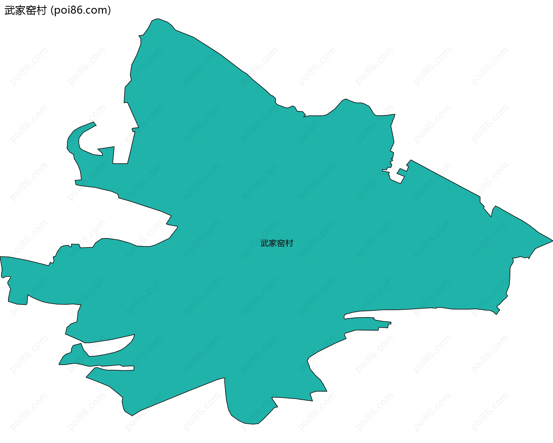 武家窑村边界地图