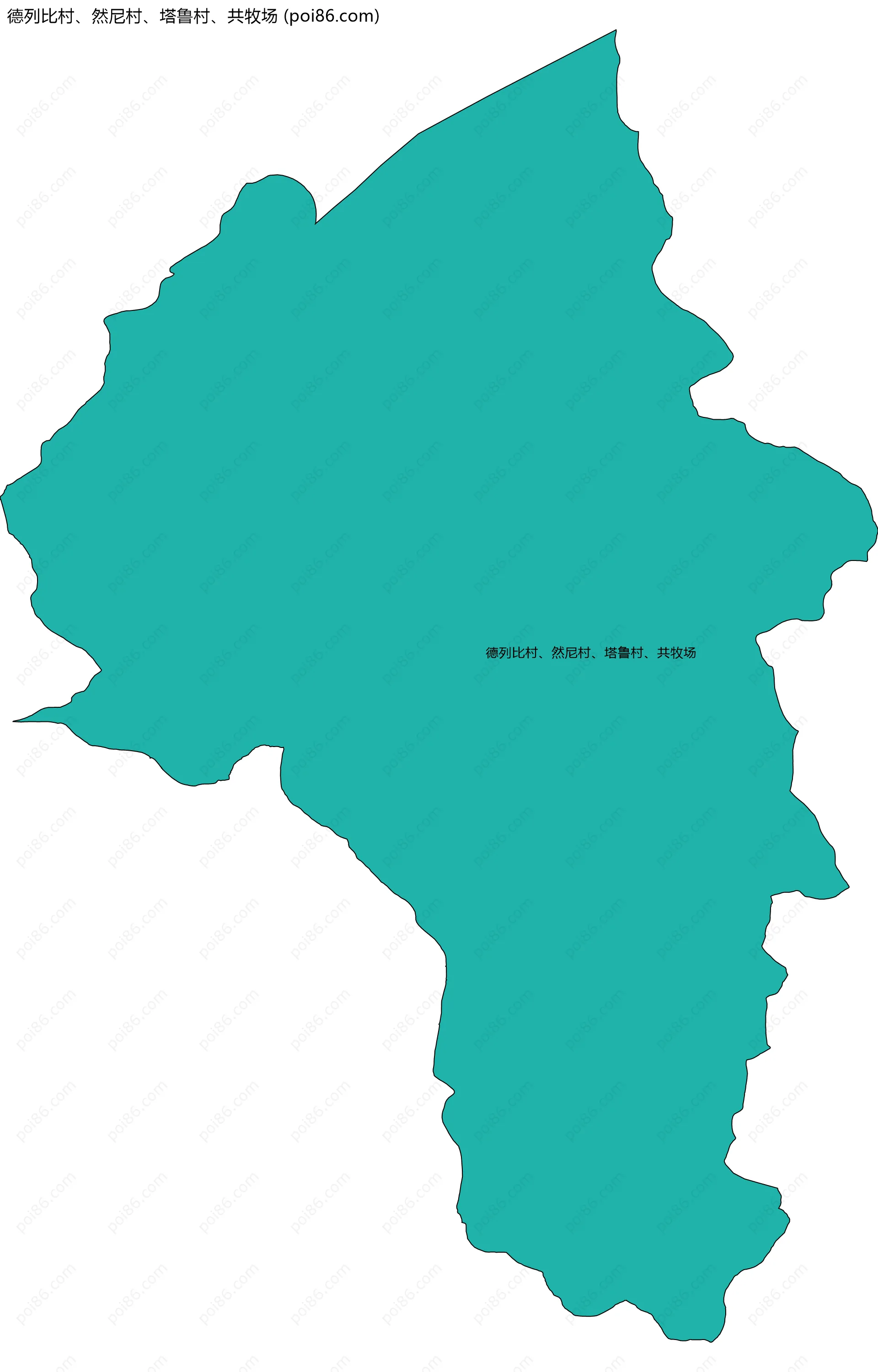 德列比村、然尼村、塔鲁村、共牧场边界地图