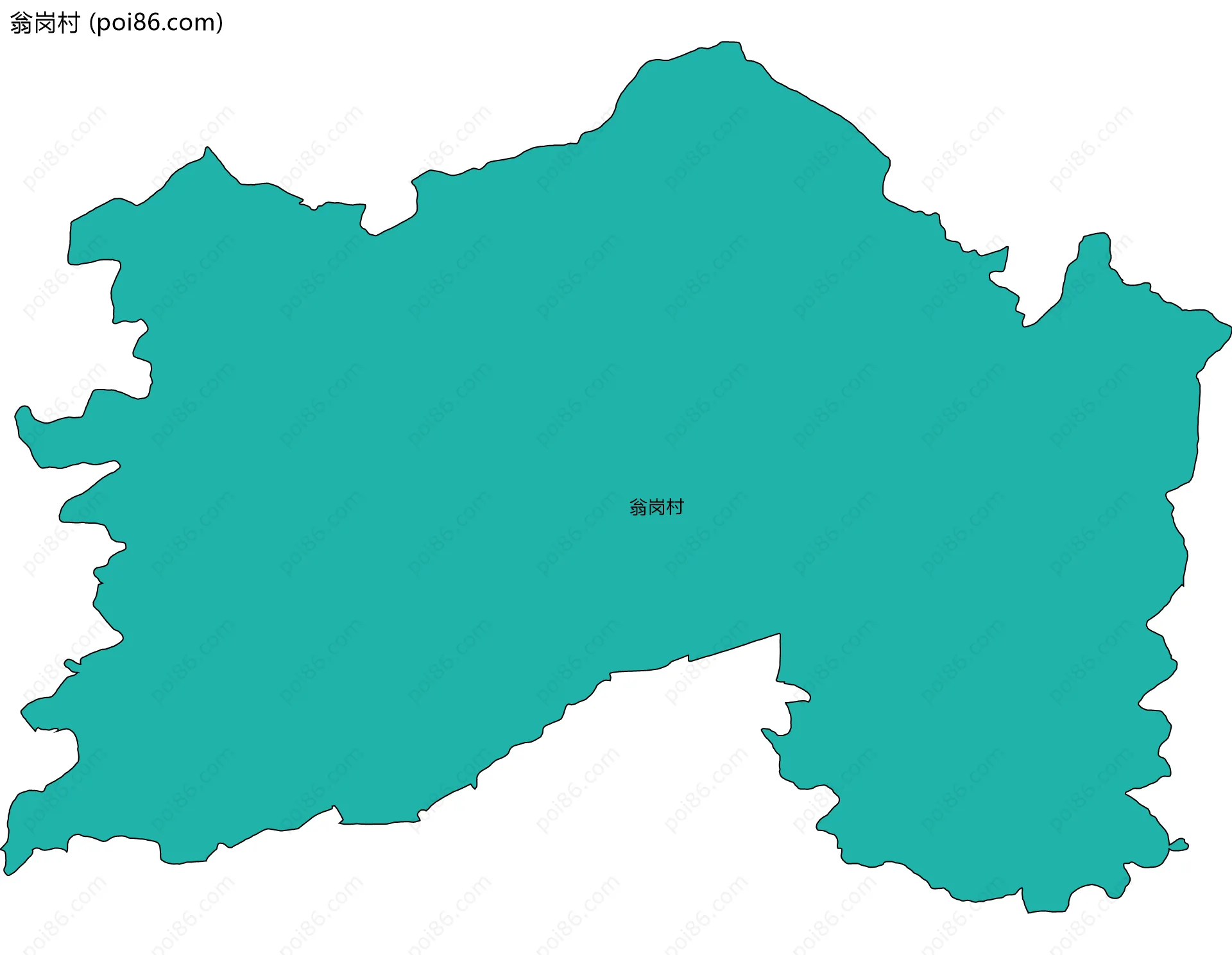 翁岗村边界地图