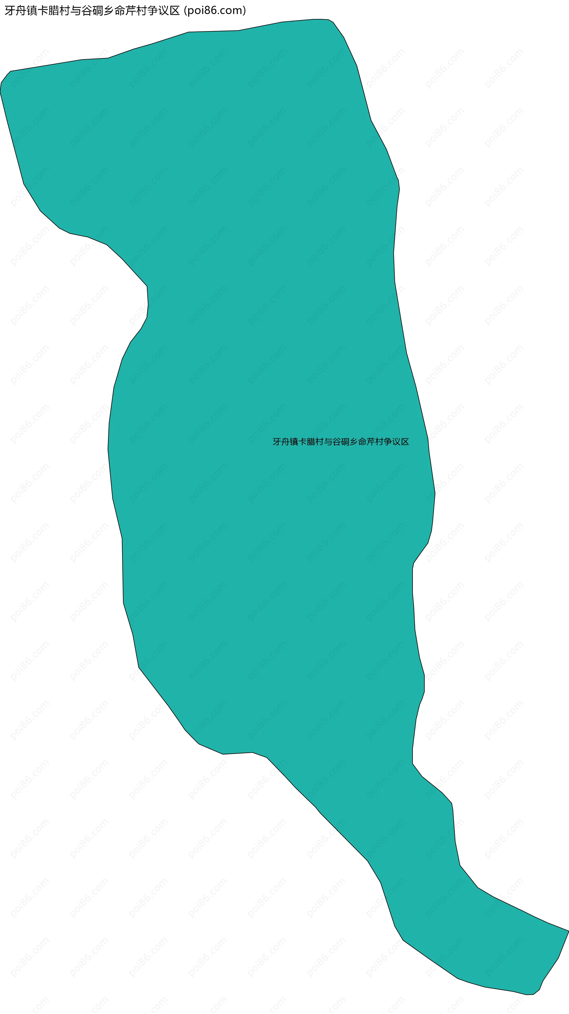 牙舟镇卡腊村与谷硐乡命芹村争议区边界地图