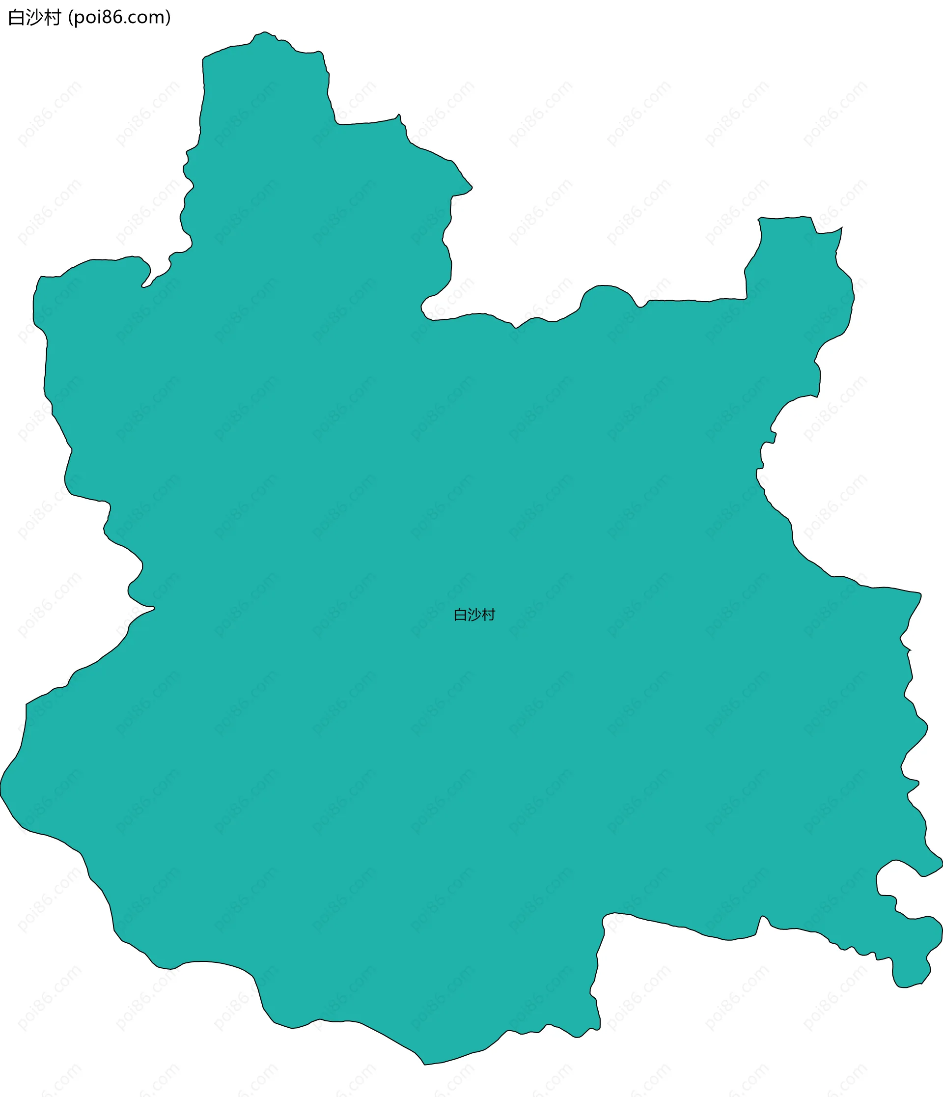 白沙村边界地图