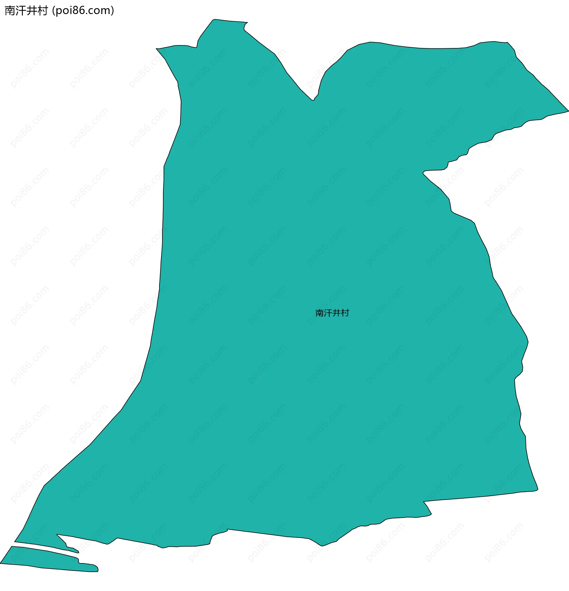 南汗井村边界地图