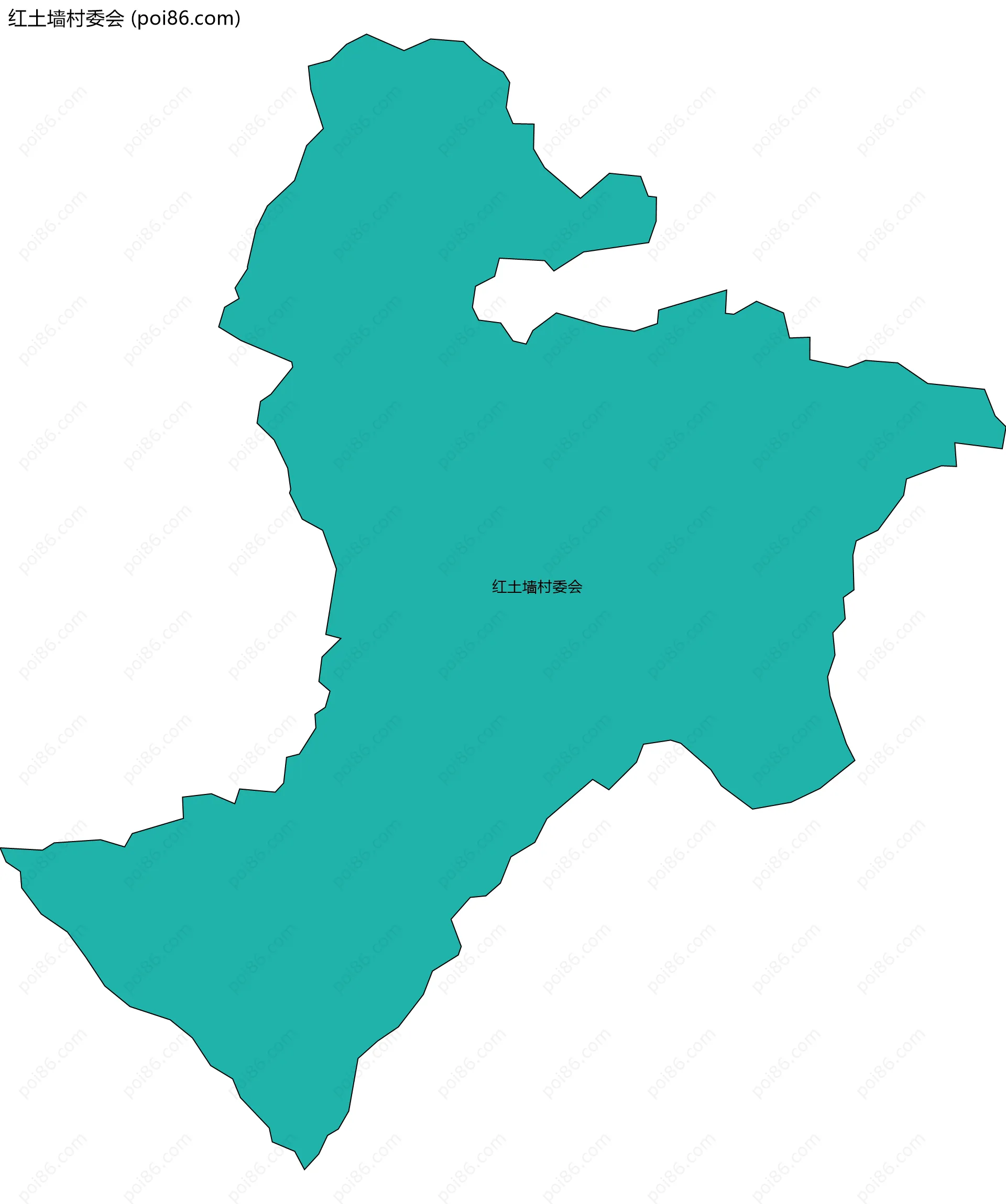 红土墙村委会边界地图