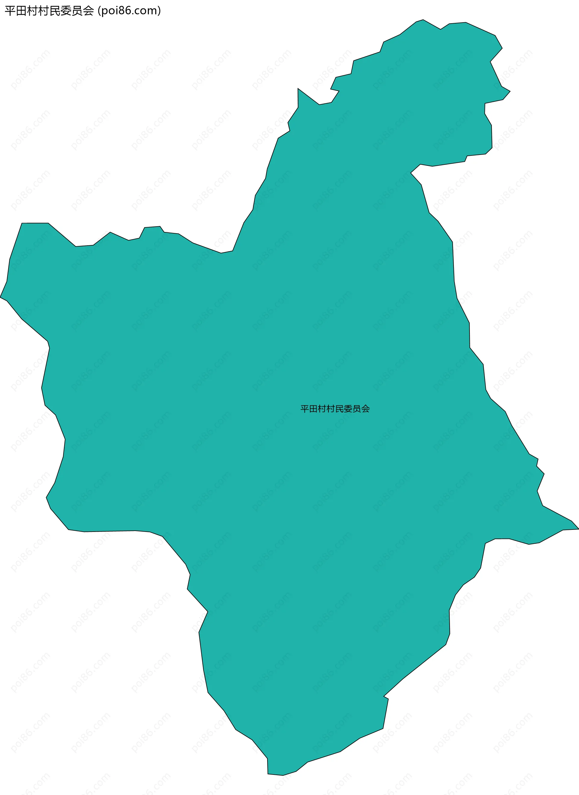 平田村村民委员会边界地图