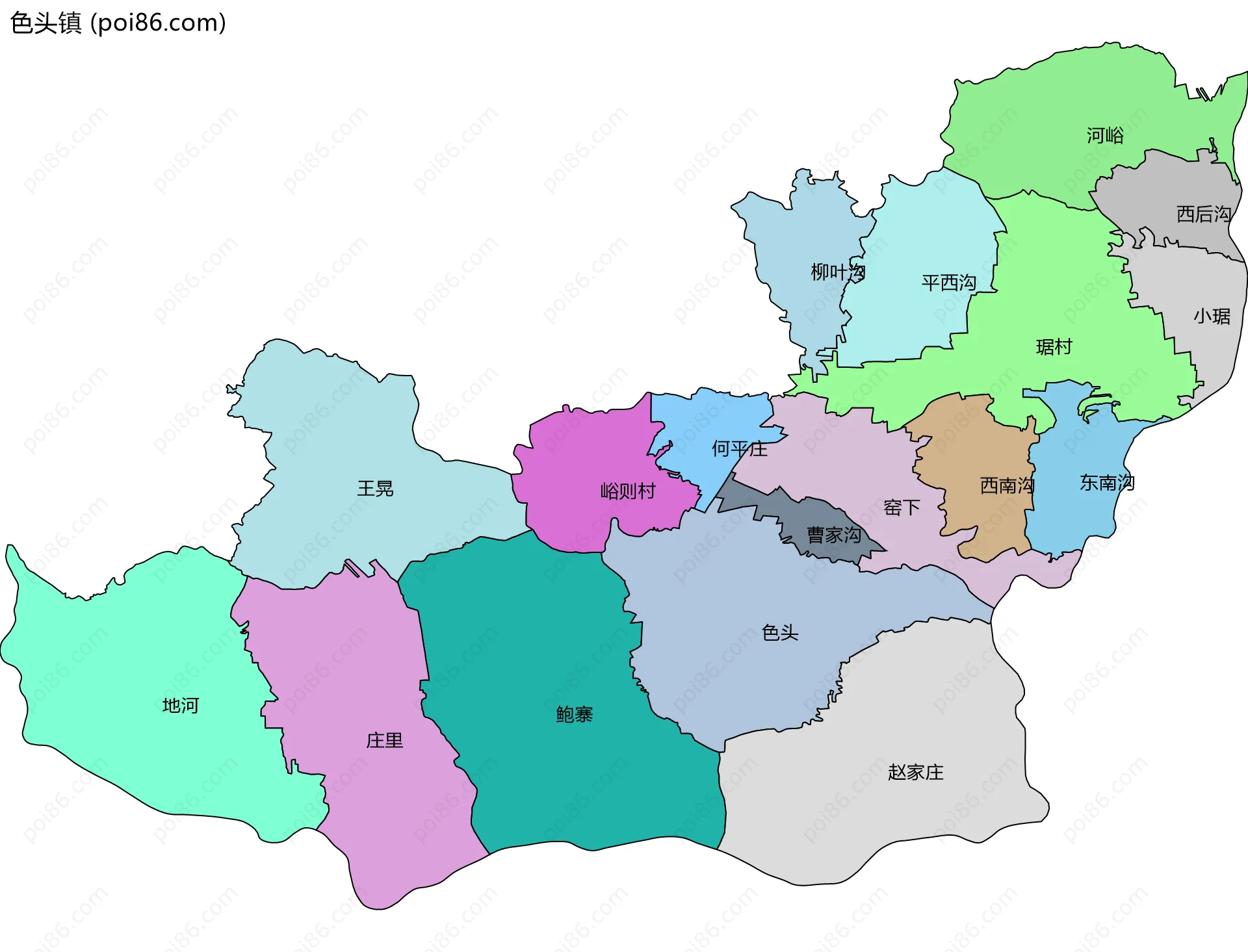 色头镇边界地图(五级行政区划)