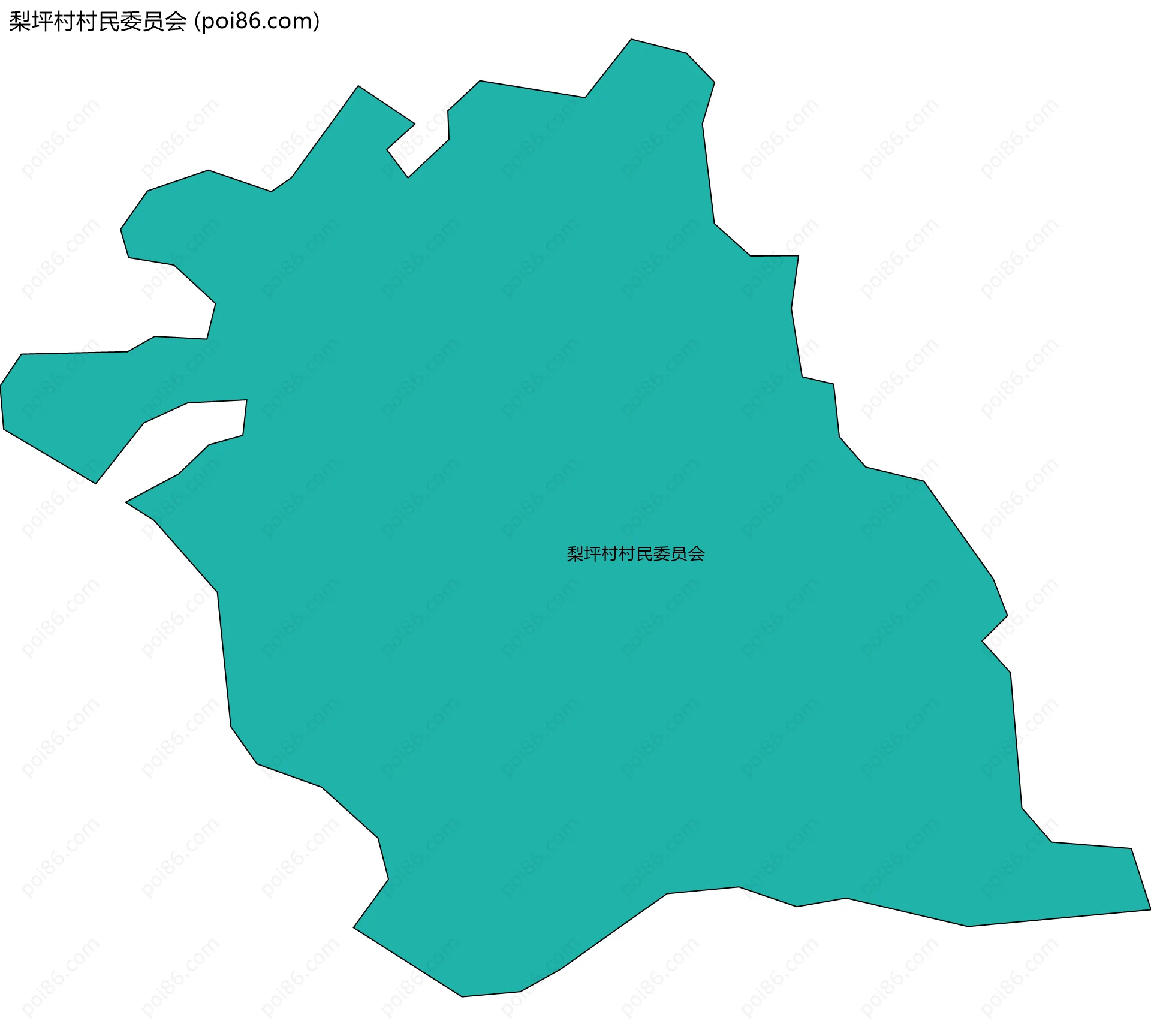 梨坪村村民委员会边界地图