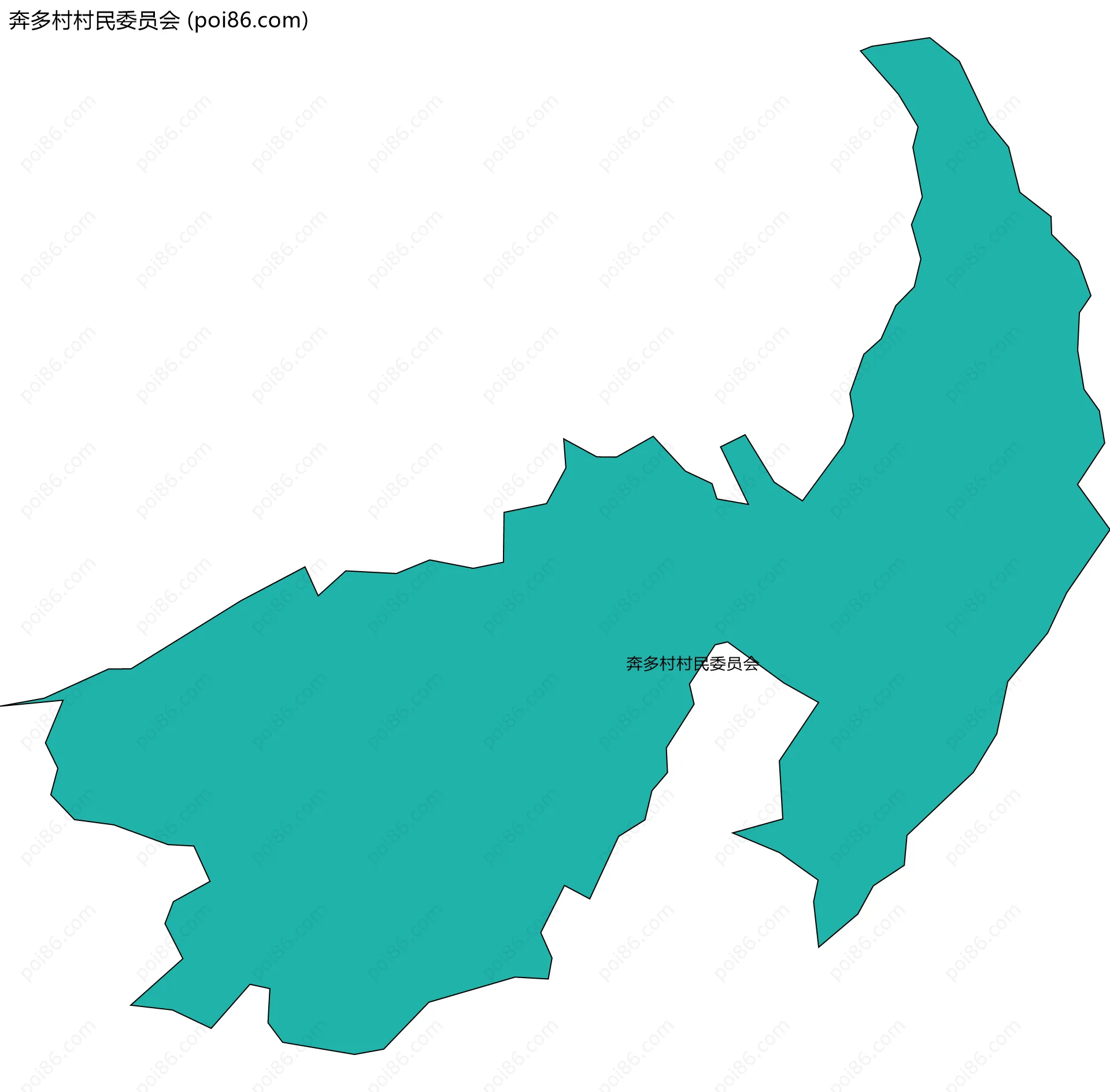 奔多村村民委员会边界地图