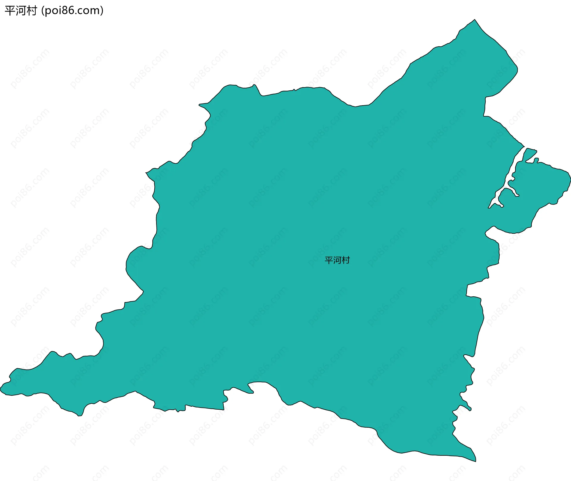 平河村边界地图