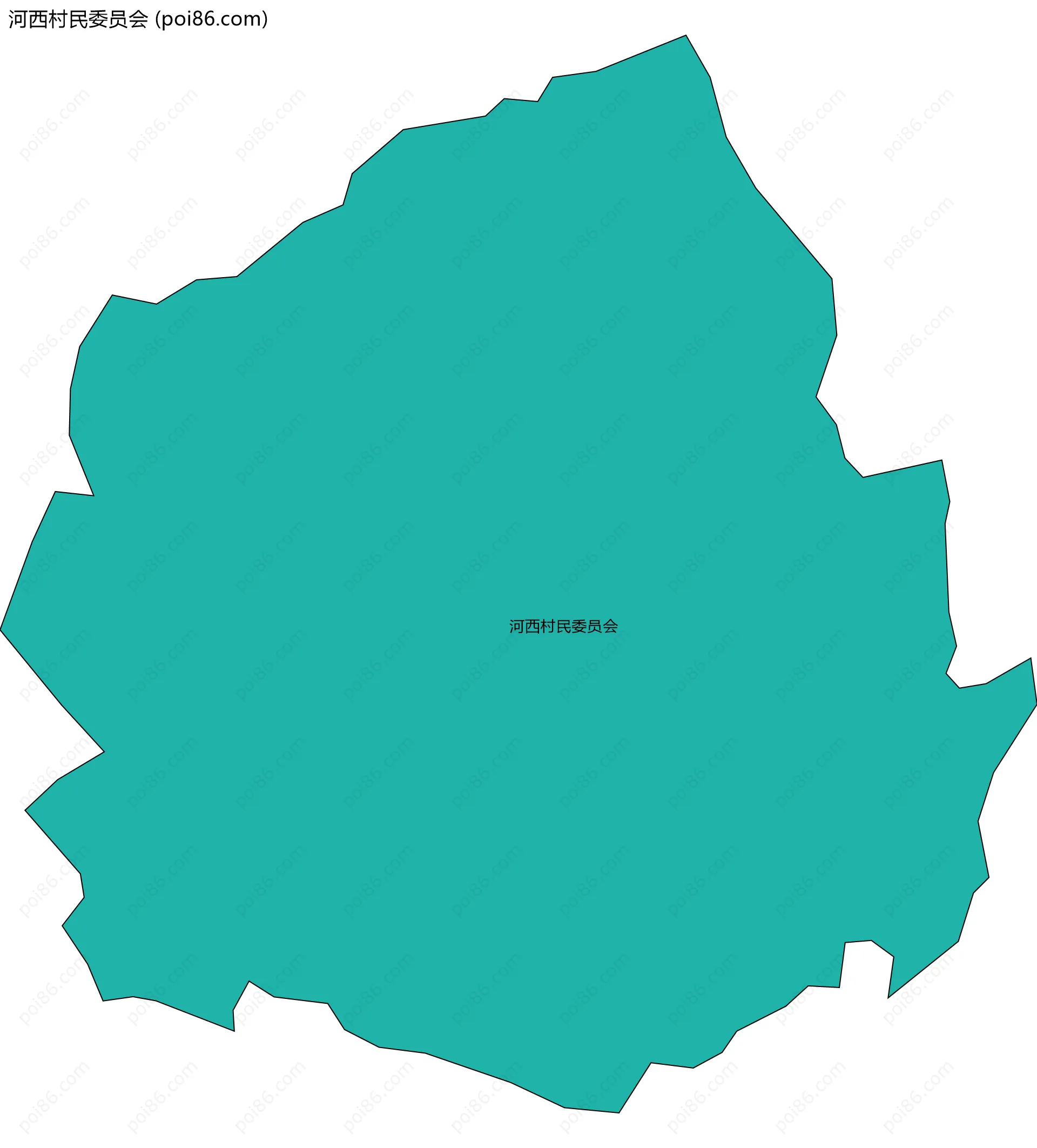 河西村民委员会边界地图