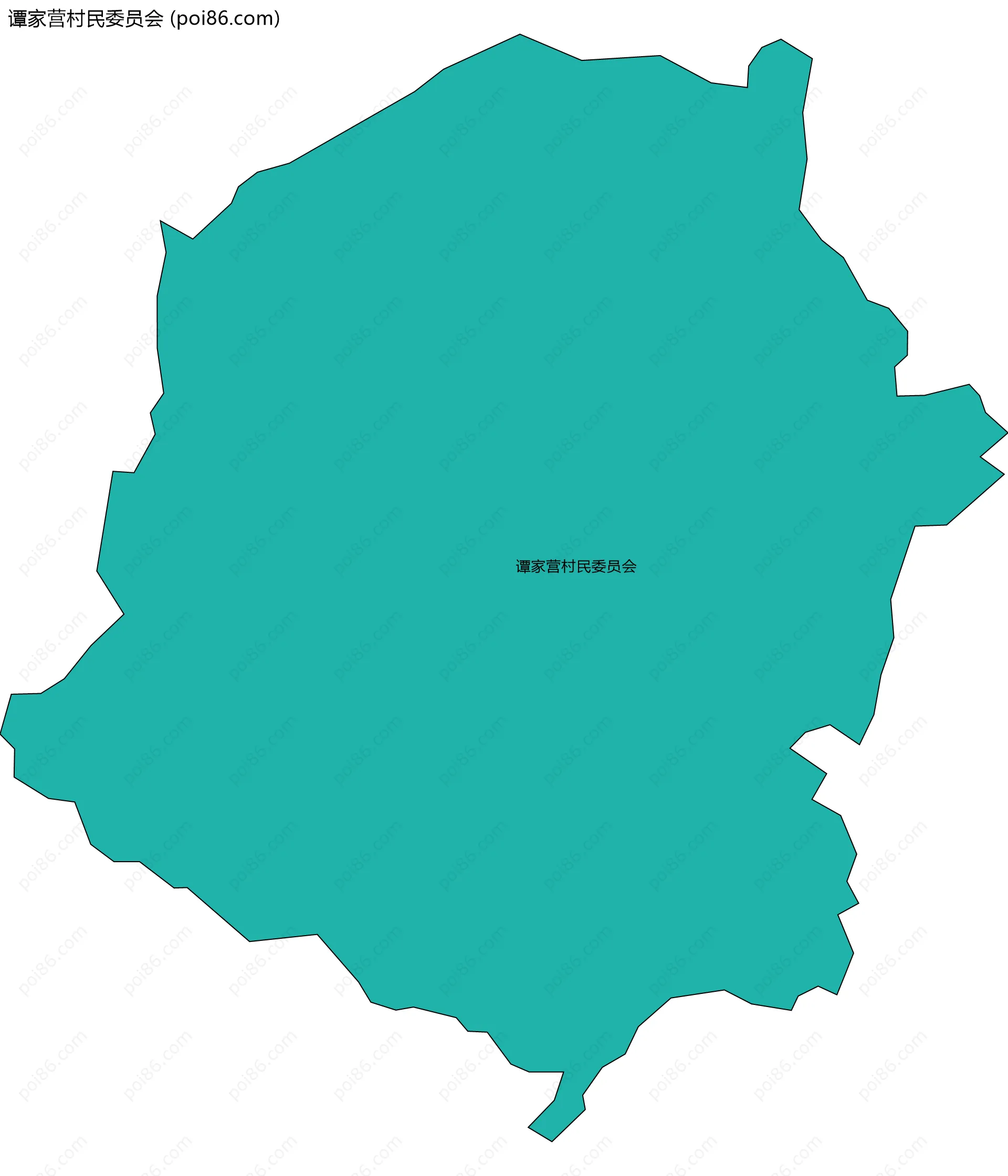 谭家营村民委员会边界地图