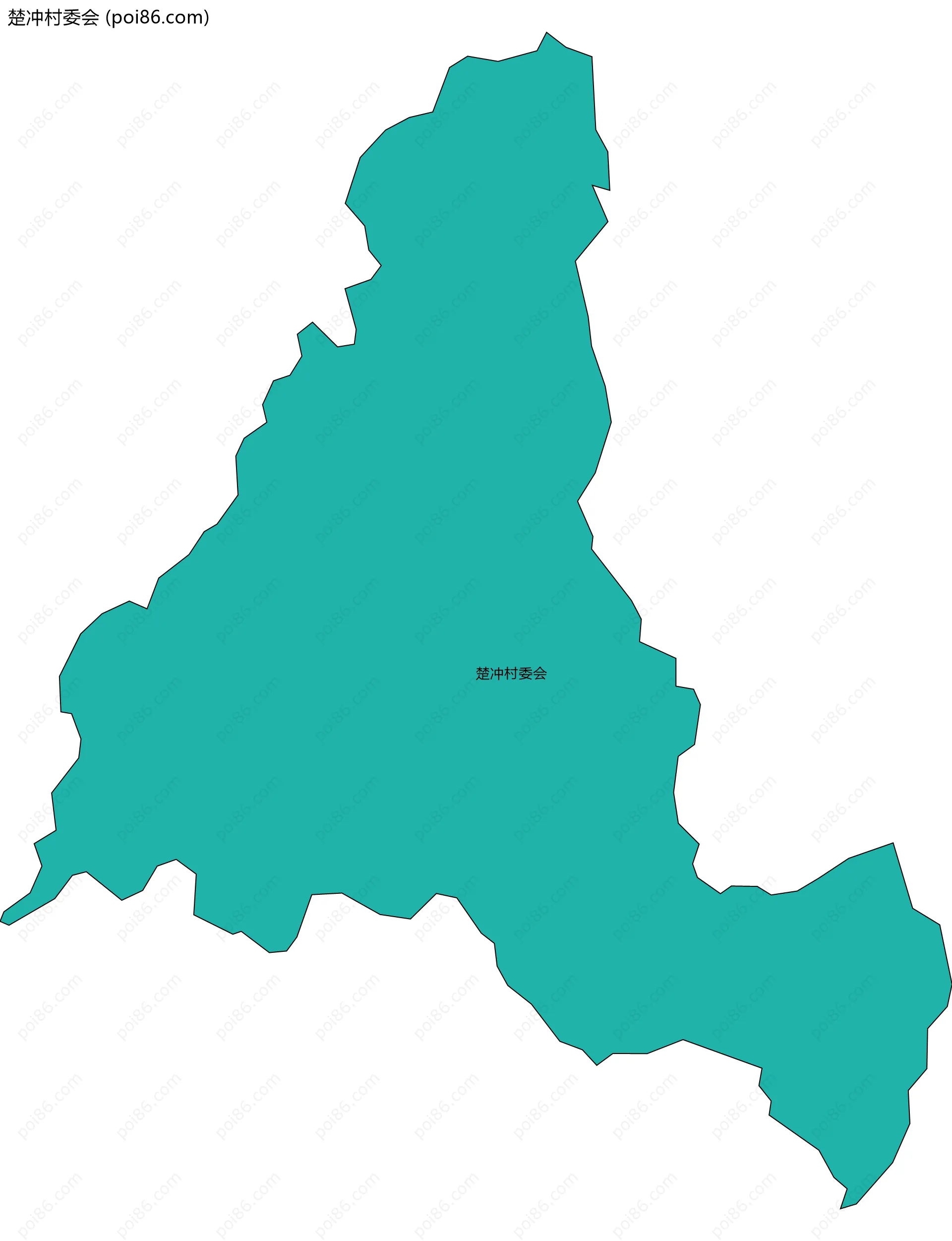 楚冲村委会边界地图