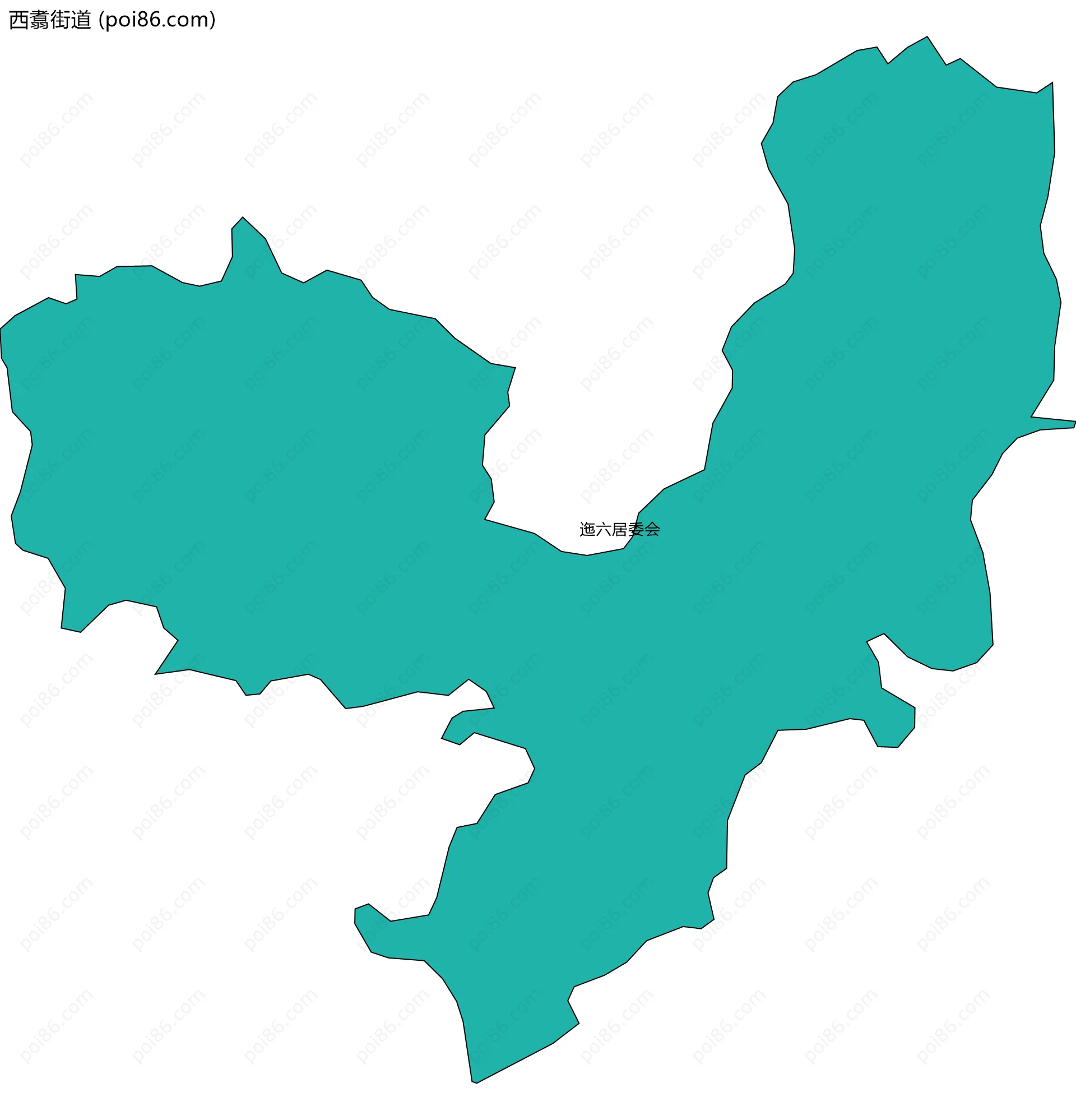 西翥街道边界地图(五级行政区划)