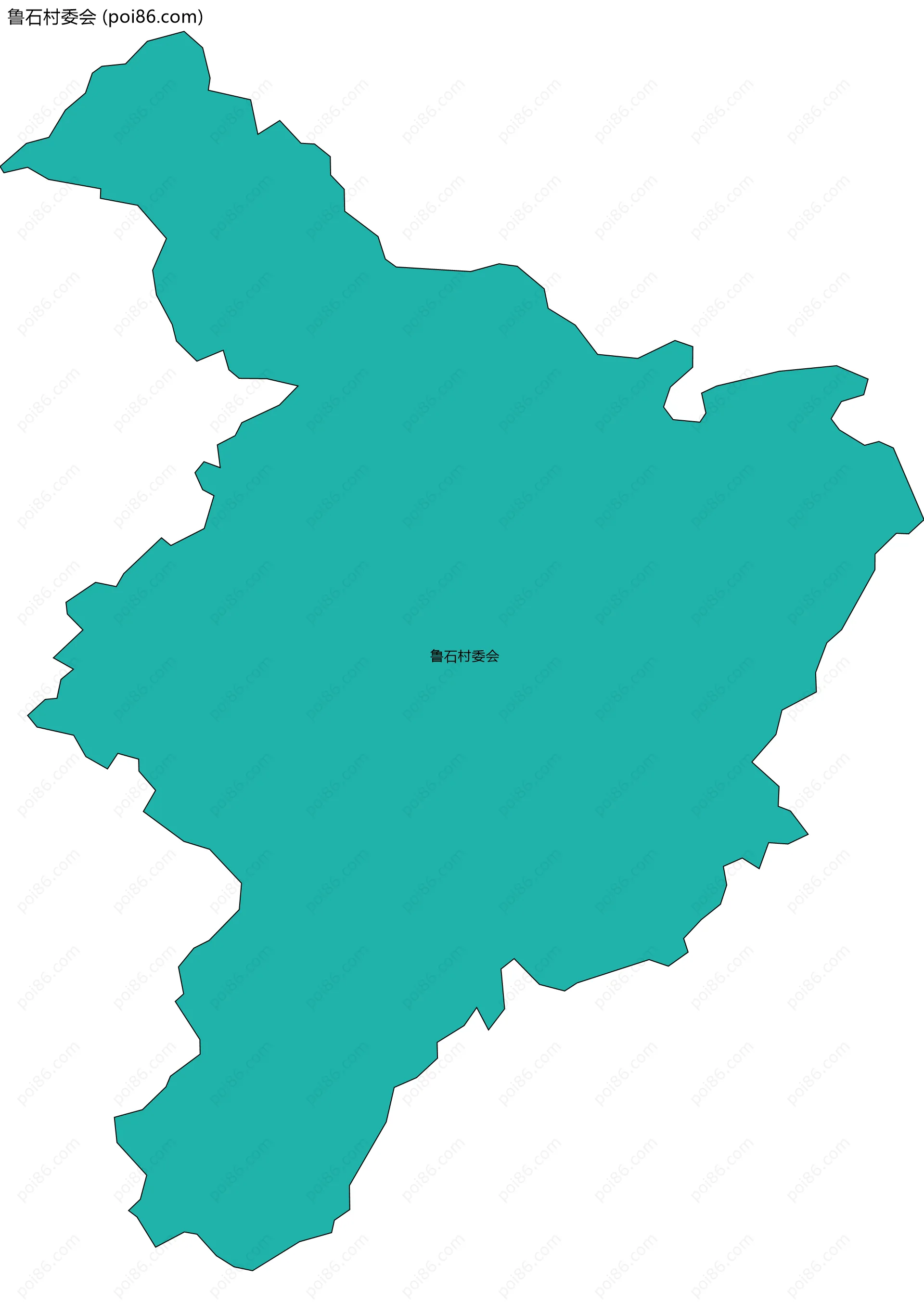 鲁石村委会边界地图