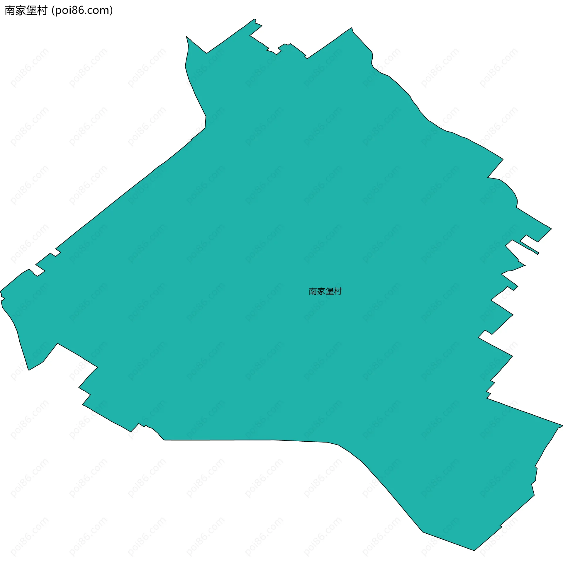 南家堡村边界地图