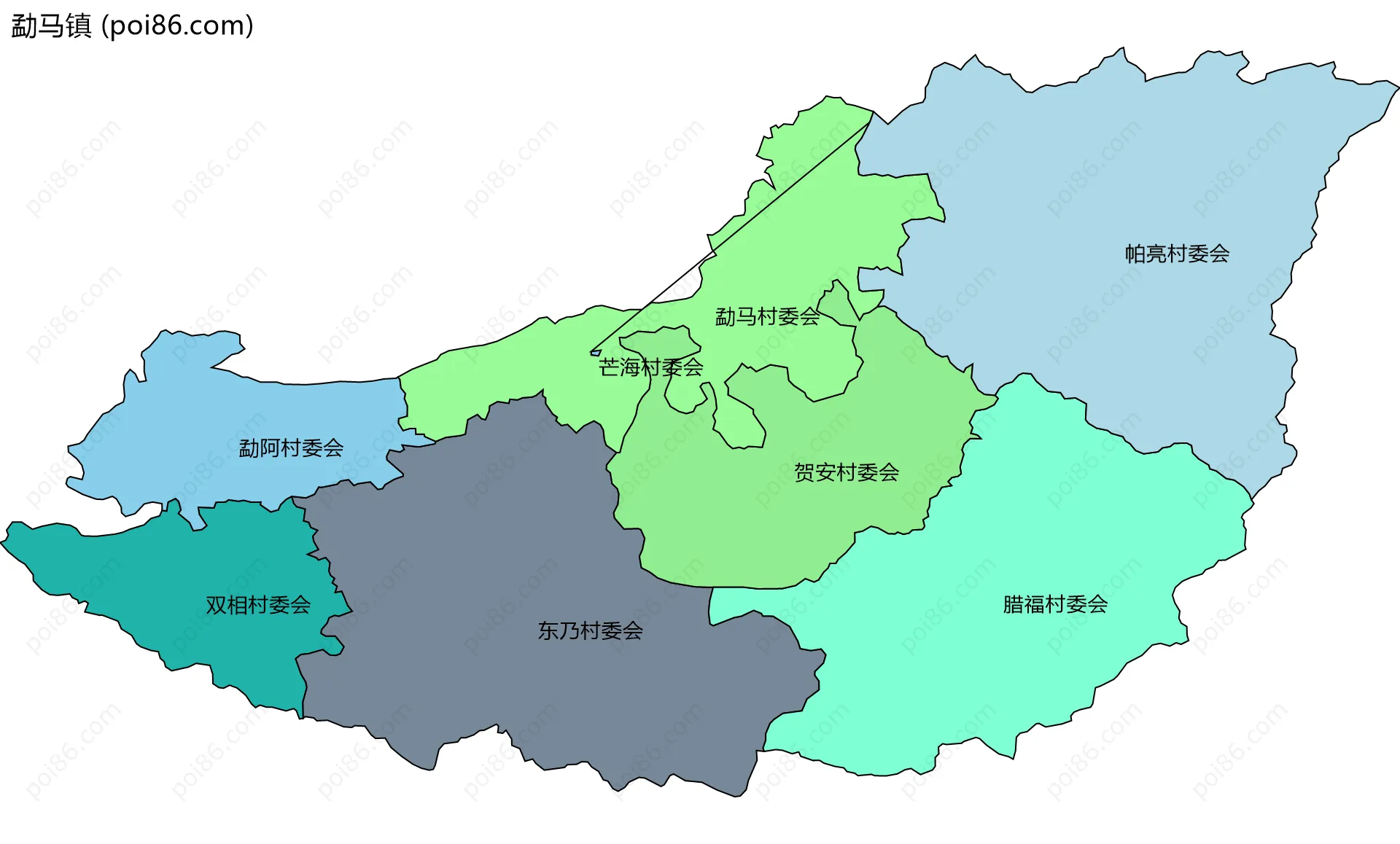 勐马镇边界地图(五级行政区划)