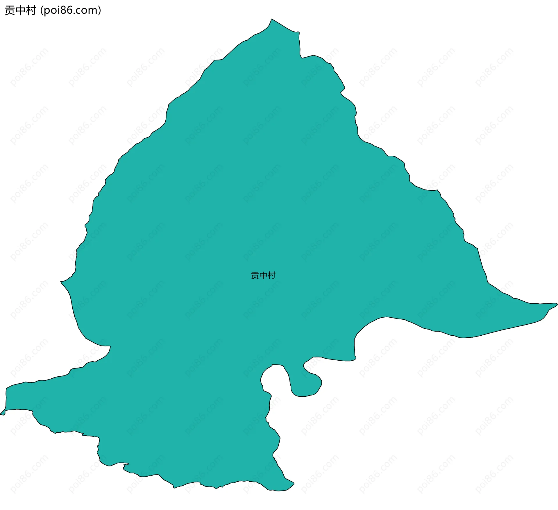 贡中村边界地图