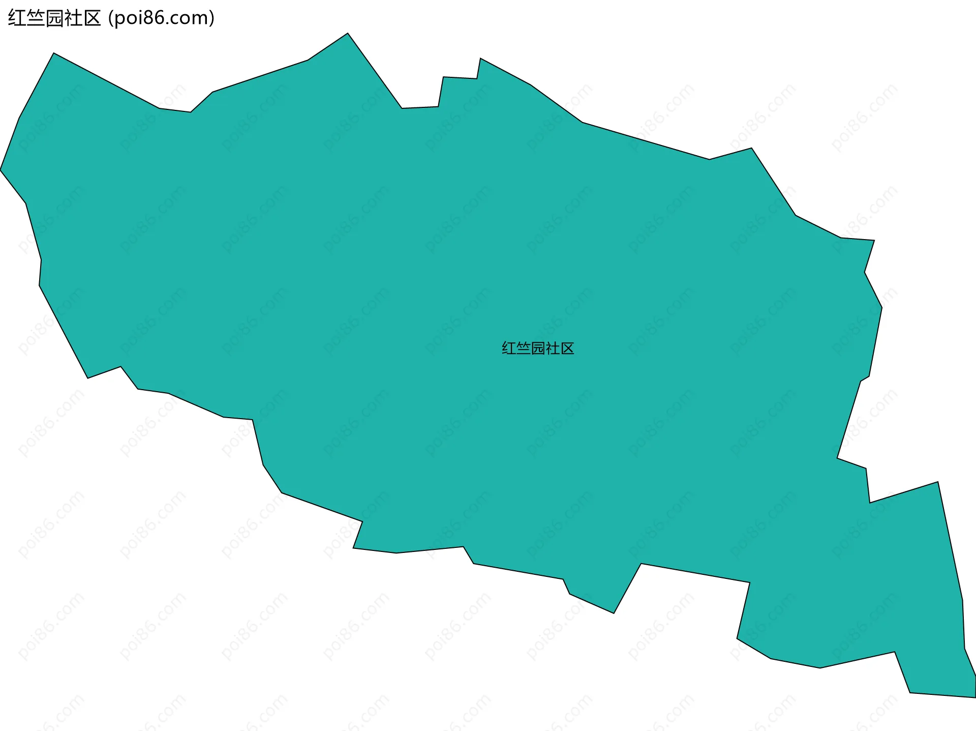 红竺园社区边界地图