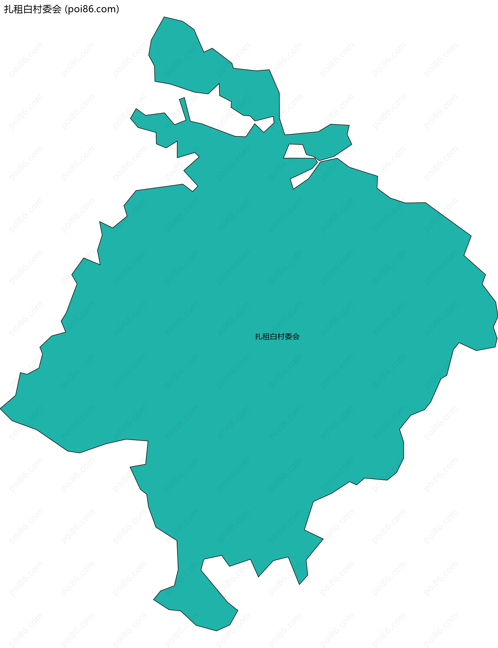 扎租白村委会边界地图
