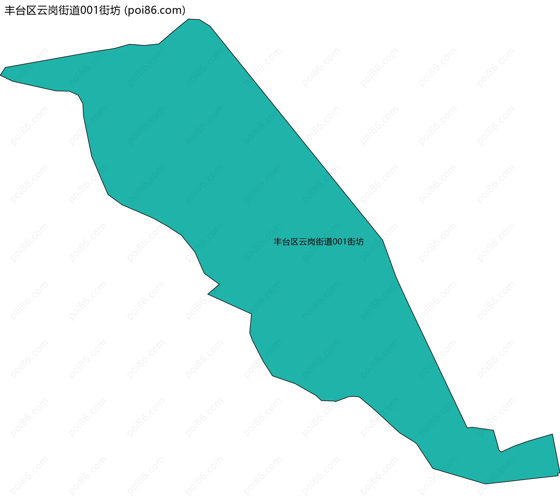 丰台区云岗街道001街坊边界地图