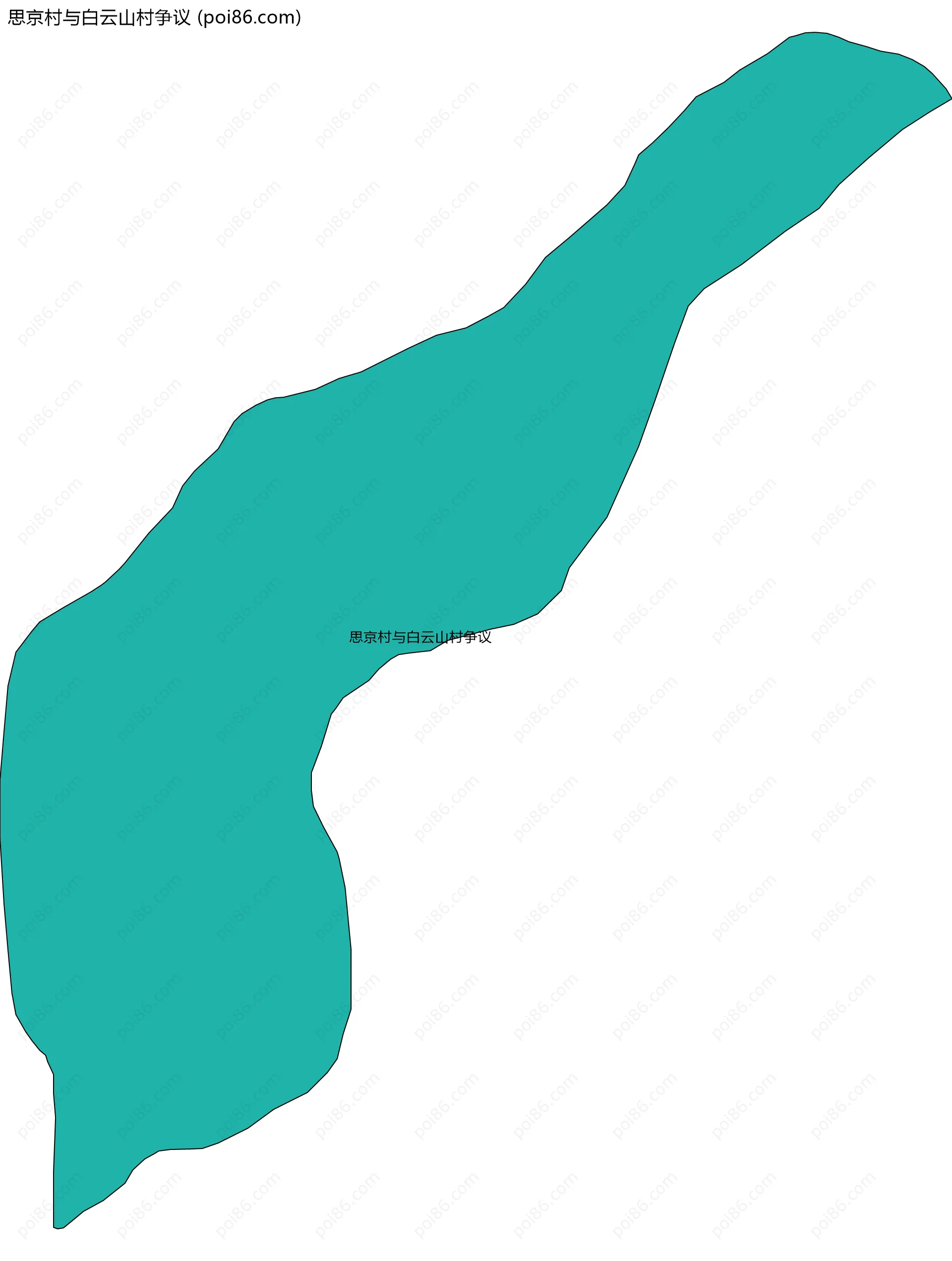 思京村与白云山村争议边界地图