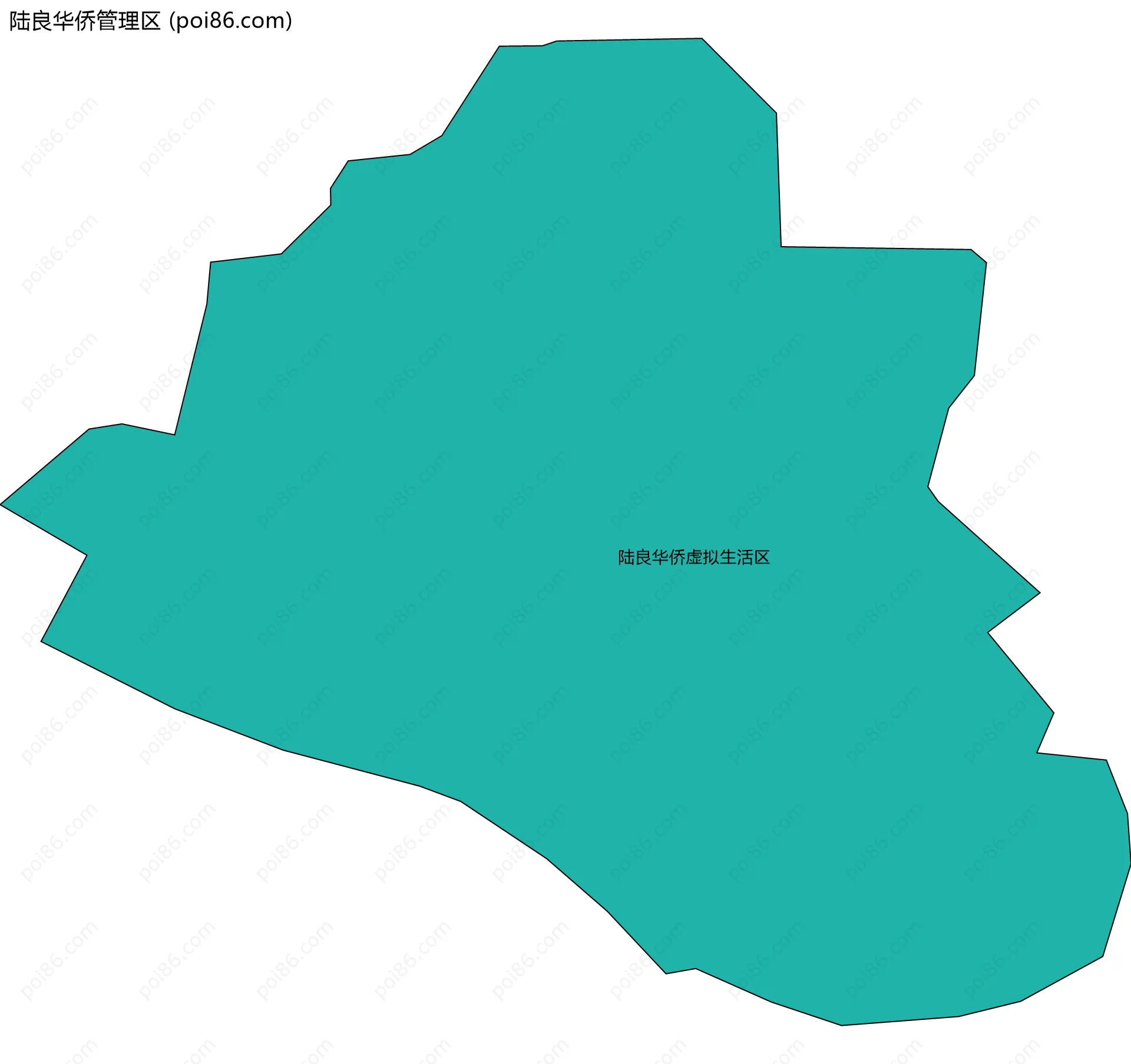 陆良华侨管理区边界地图(五级行政区划)