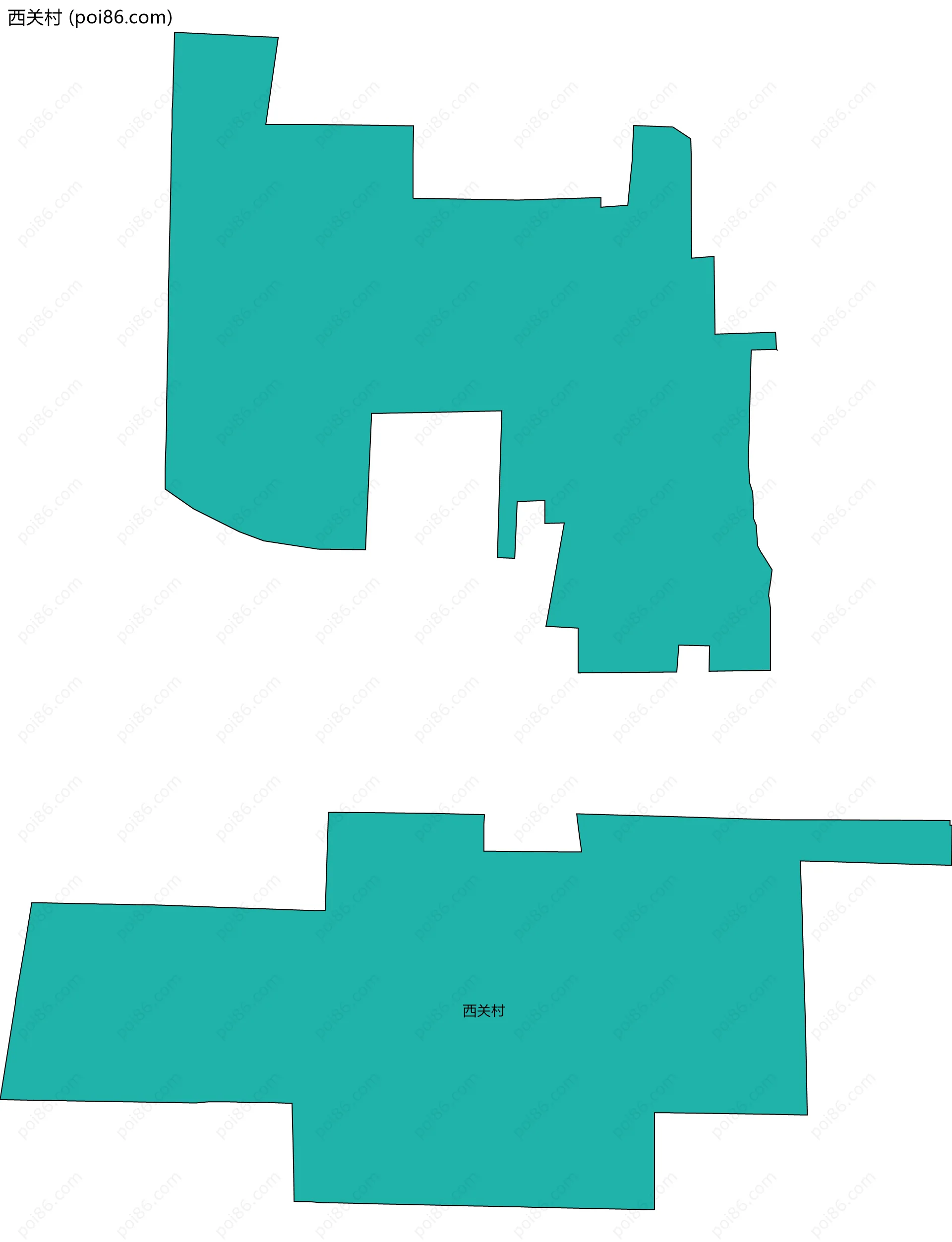 西关村边界地图