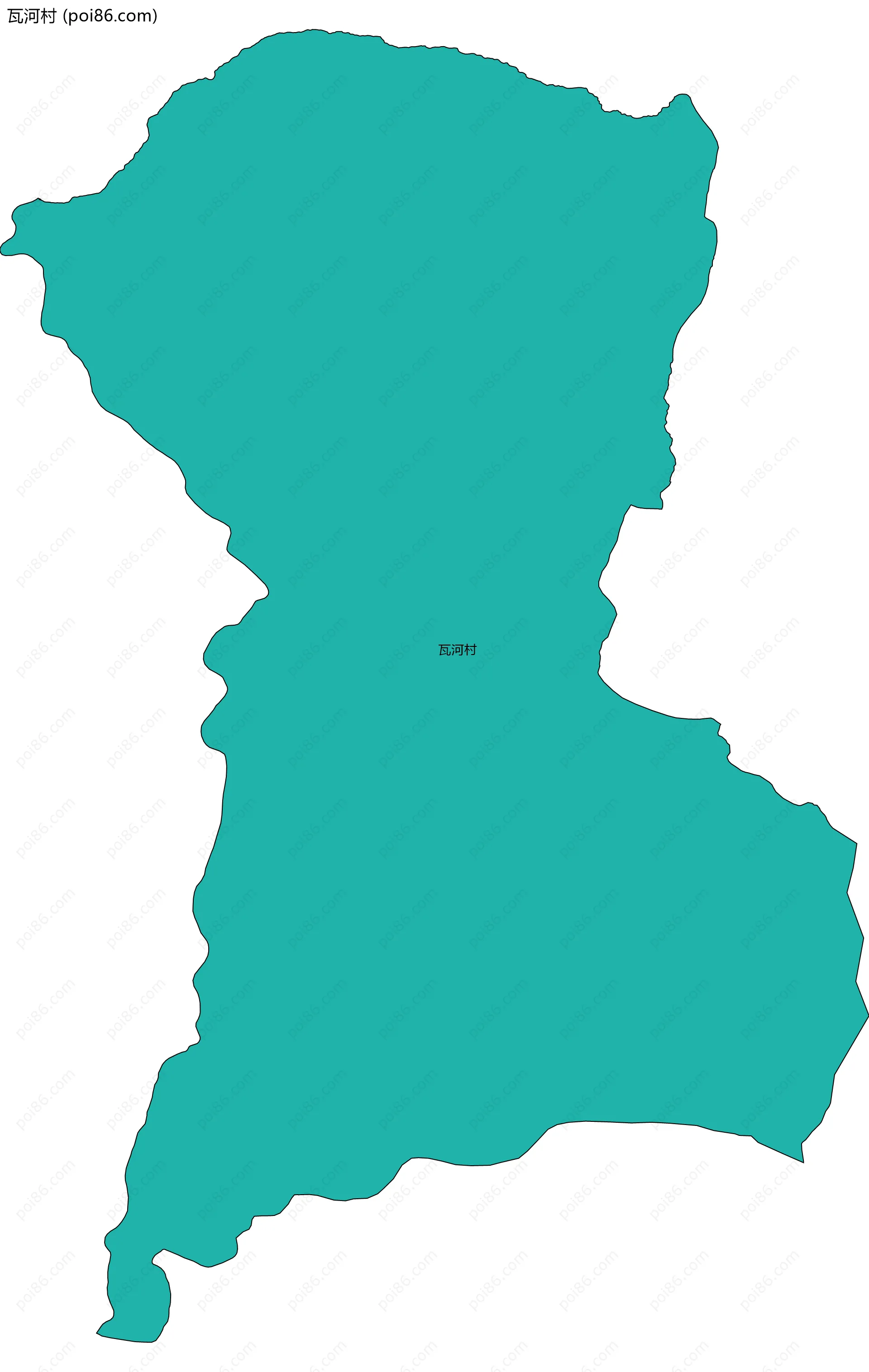 瓦河村边界地图