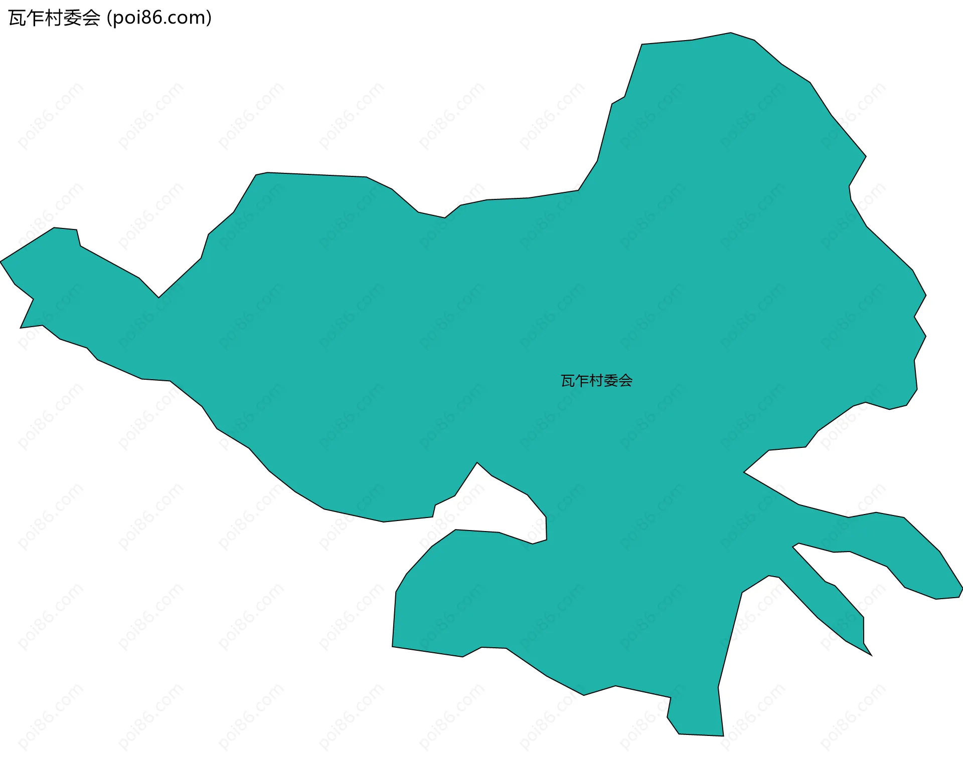 瓦乍村委会边界地图