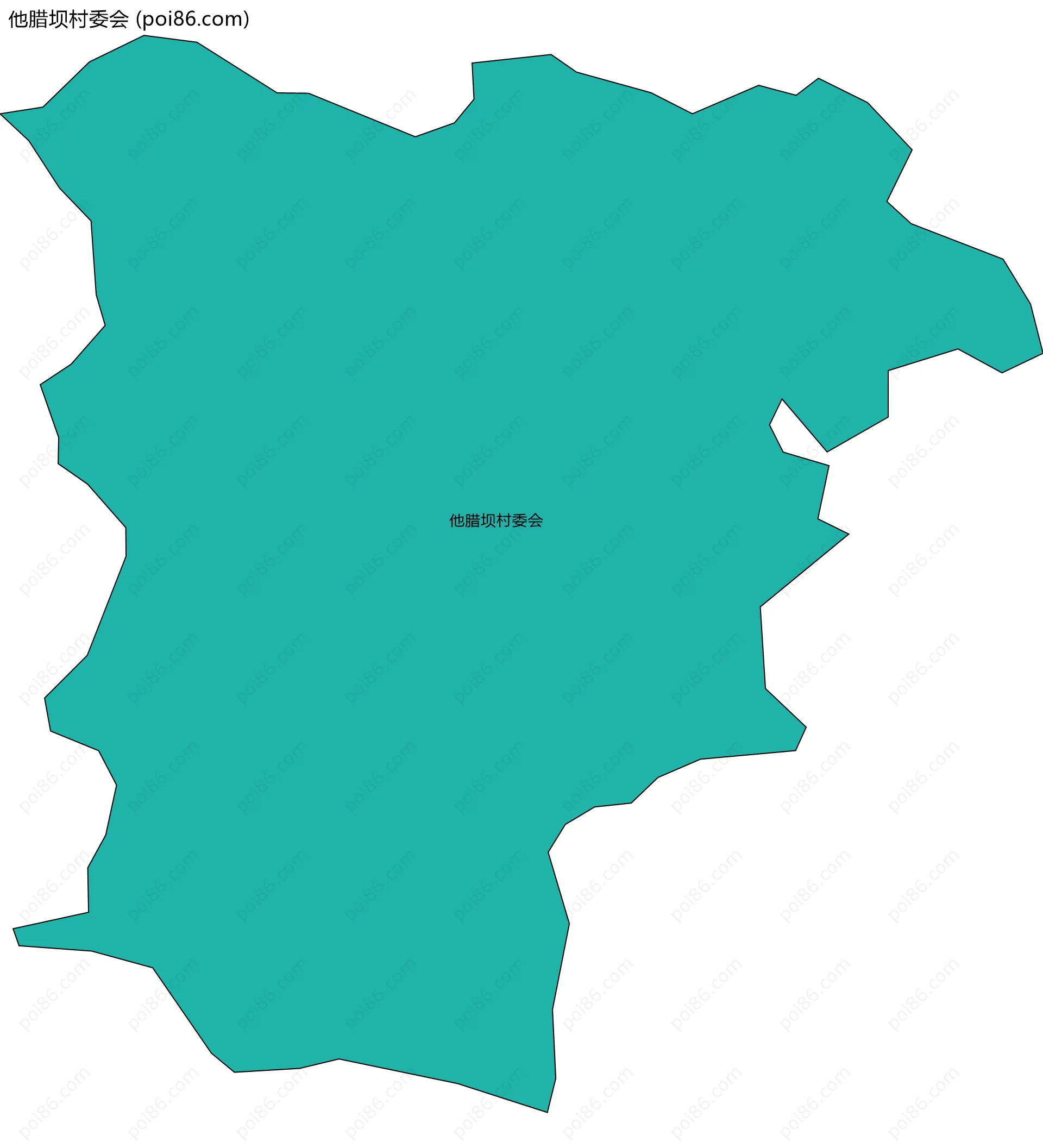 他腊坝村委会边界地图