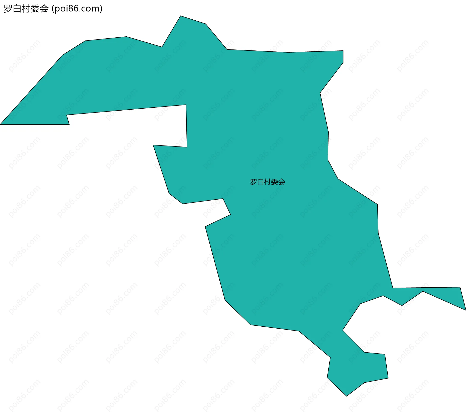 罗白村委会边界地图