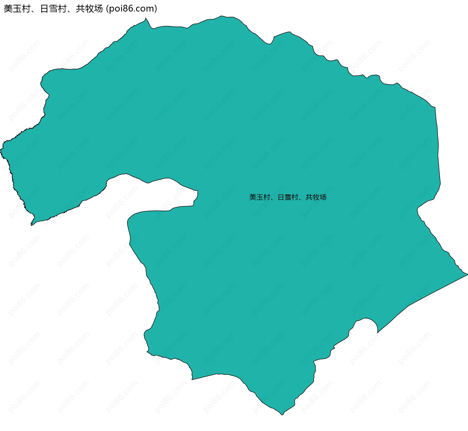 美玉村、日雪村、共牧场边界地图