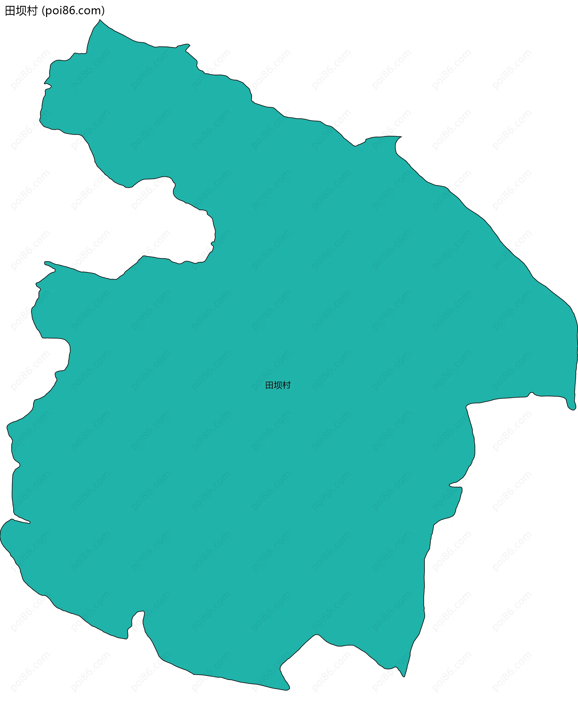 田坝村边界地图