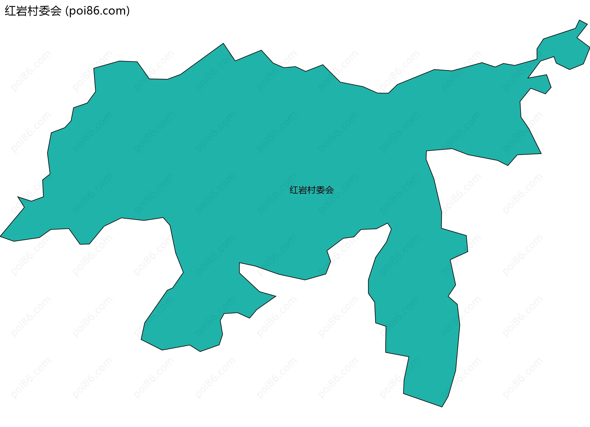 红岩村委会边界地图