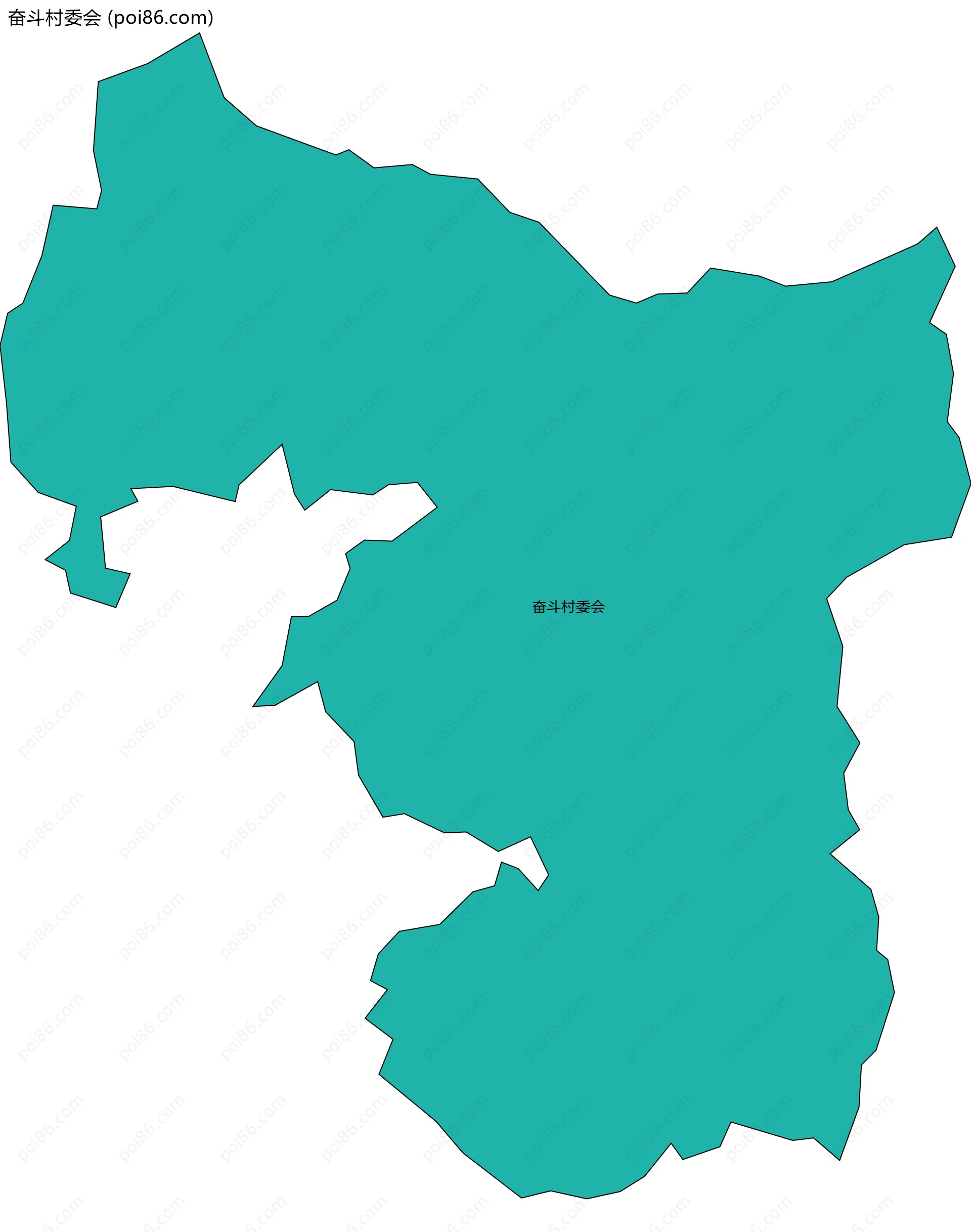 奋斗村委会边界地图