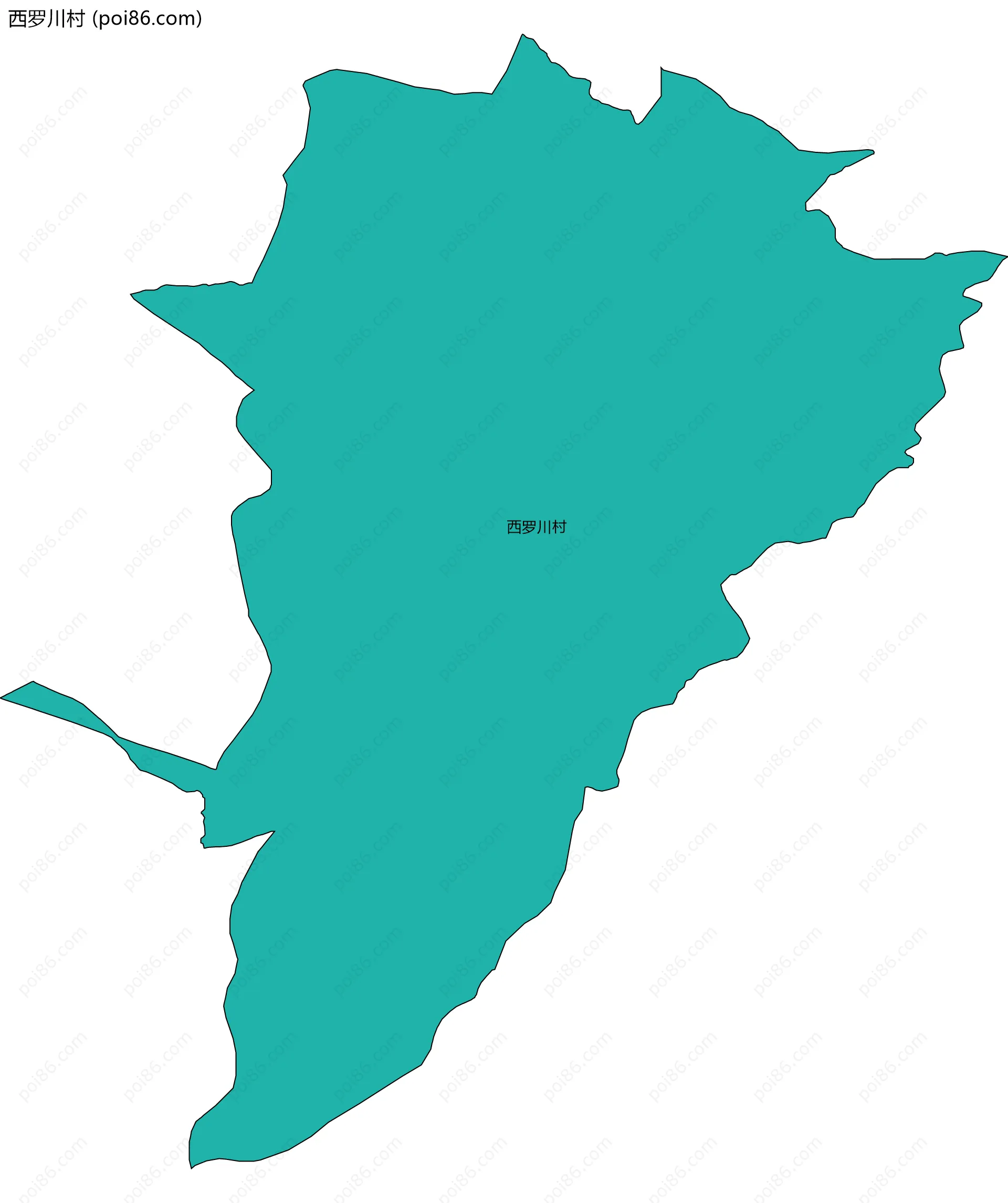 西罗川村边界地图