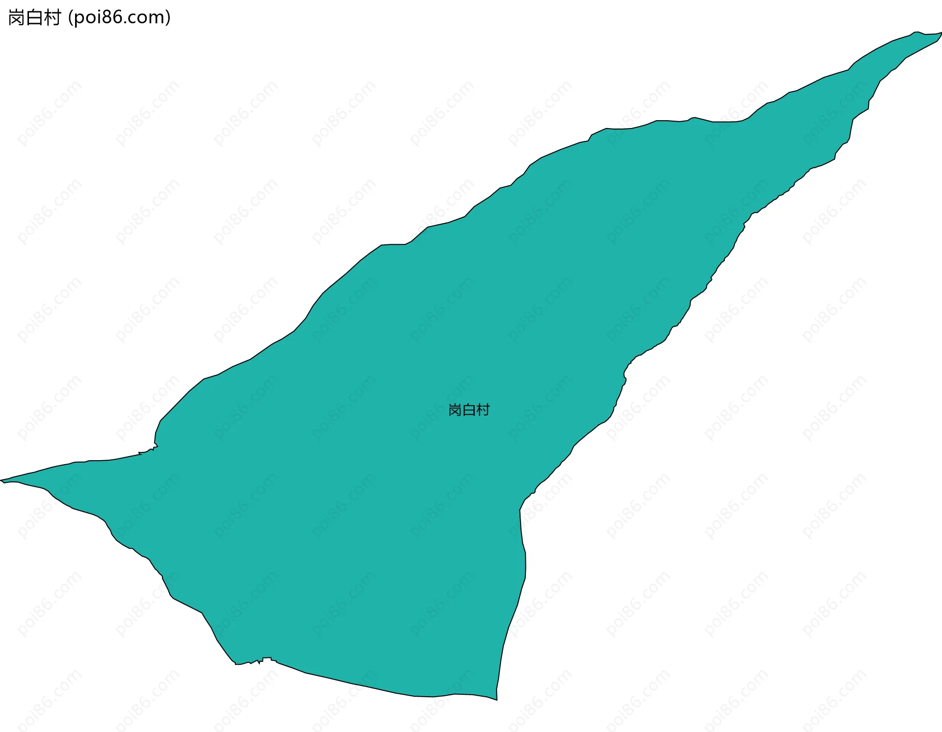 岗白村边界地图