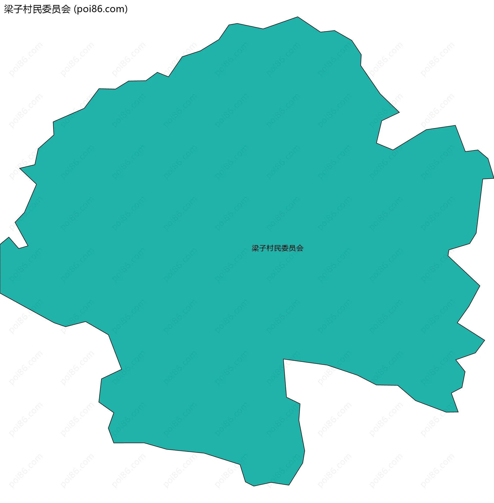 梁子村民委员会边界地图