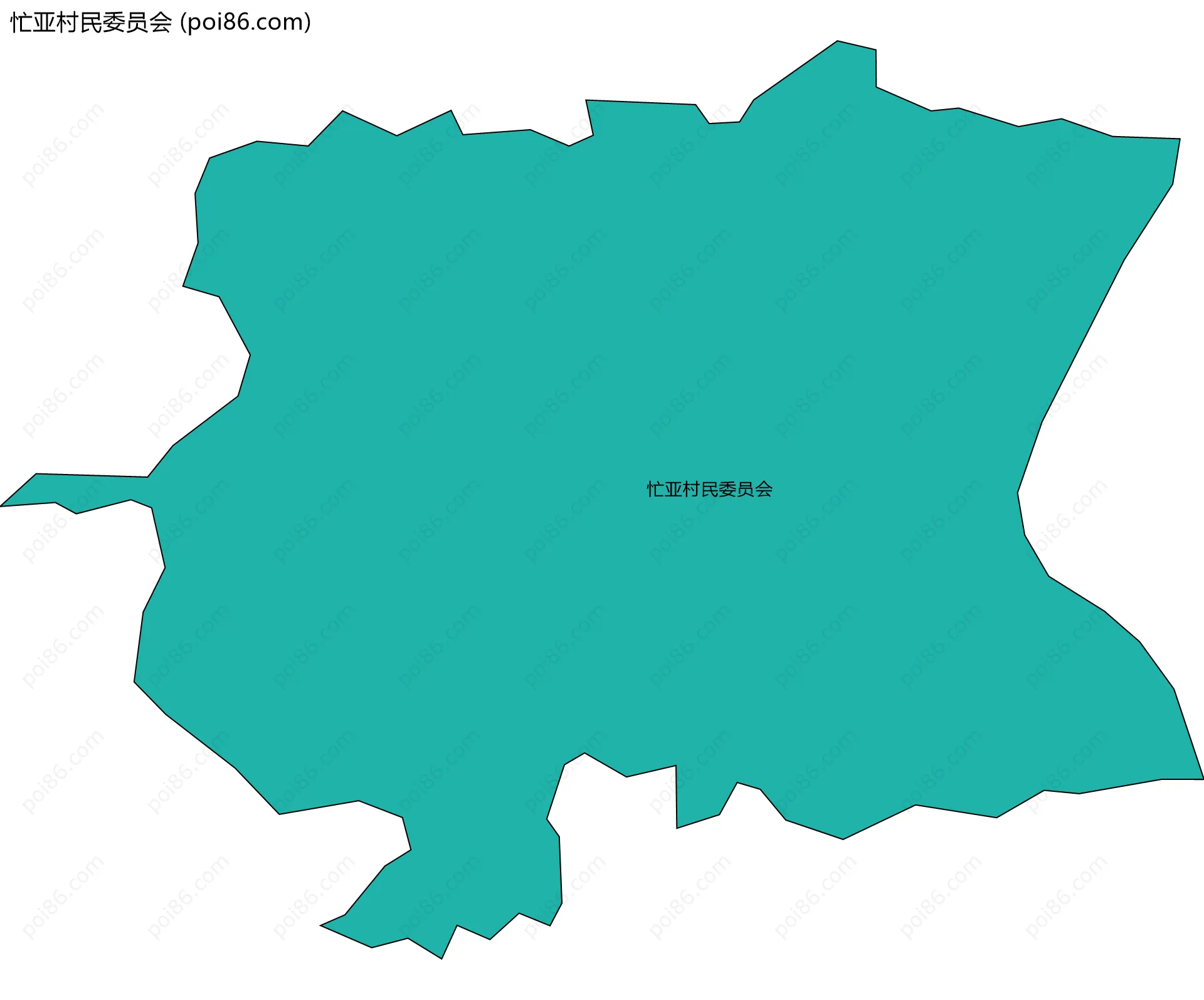 忙亚村民委员会边界地图