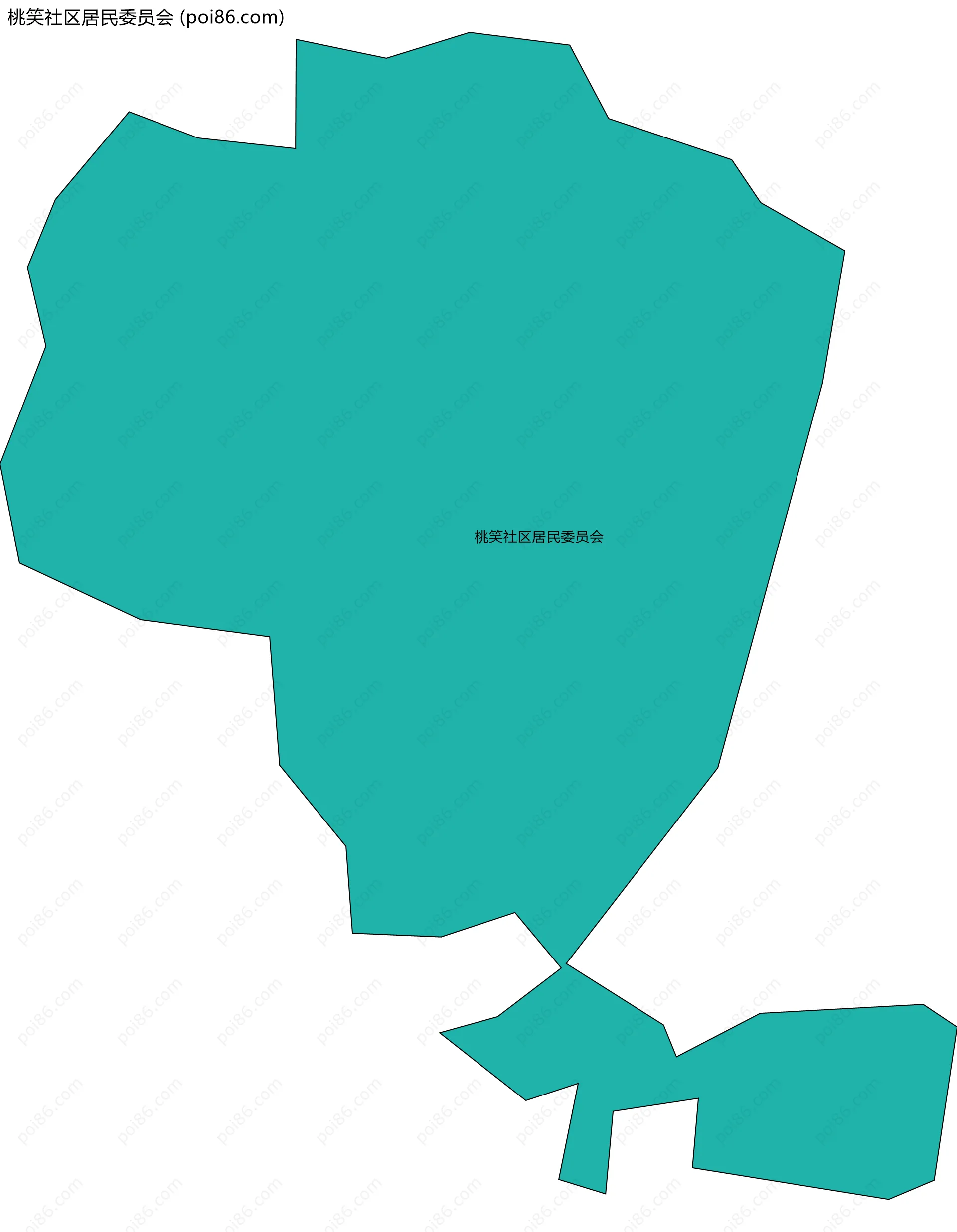 桃笑社区居民委员会边界地图