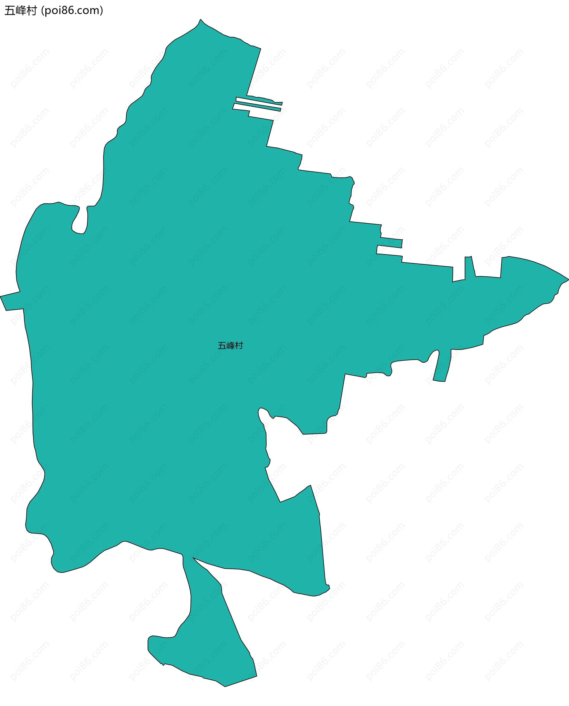 五峰村边界地图