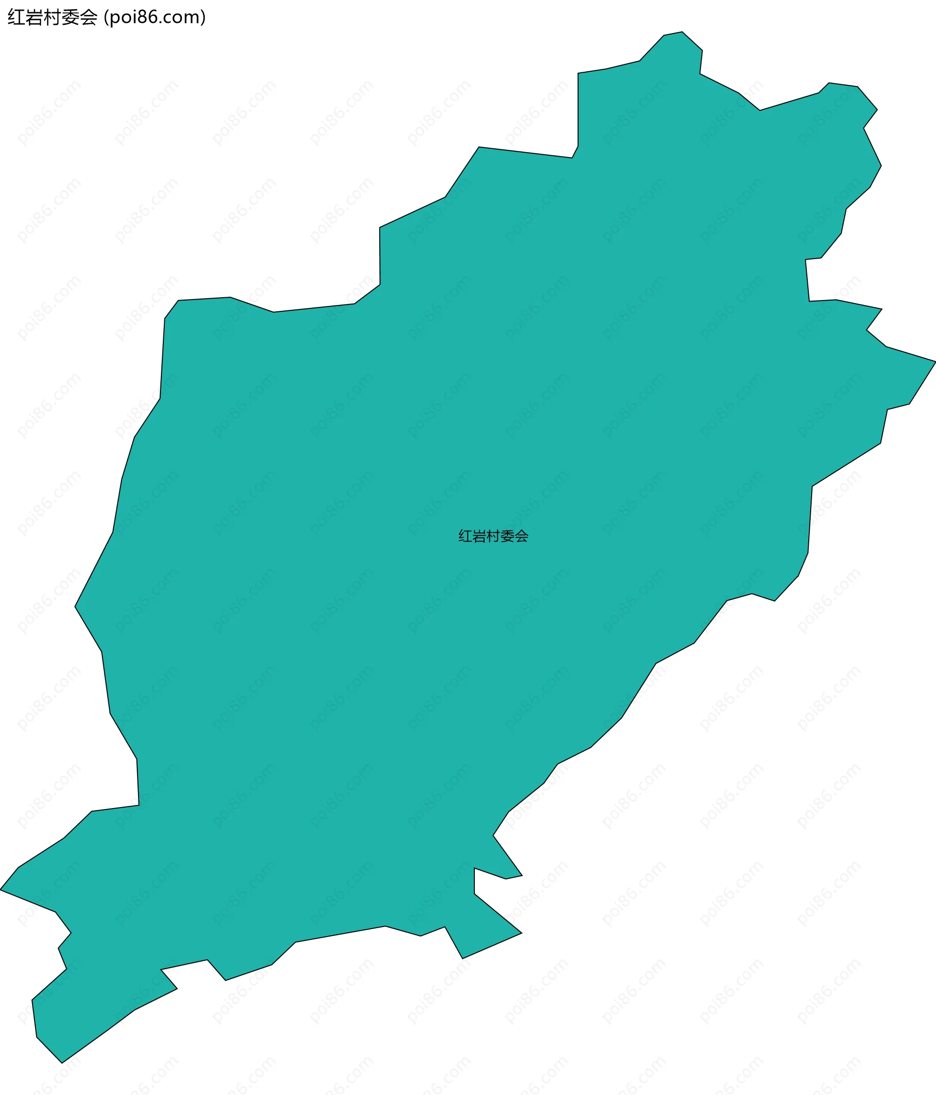 红岩村委会边界地图