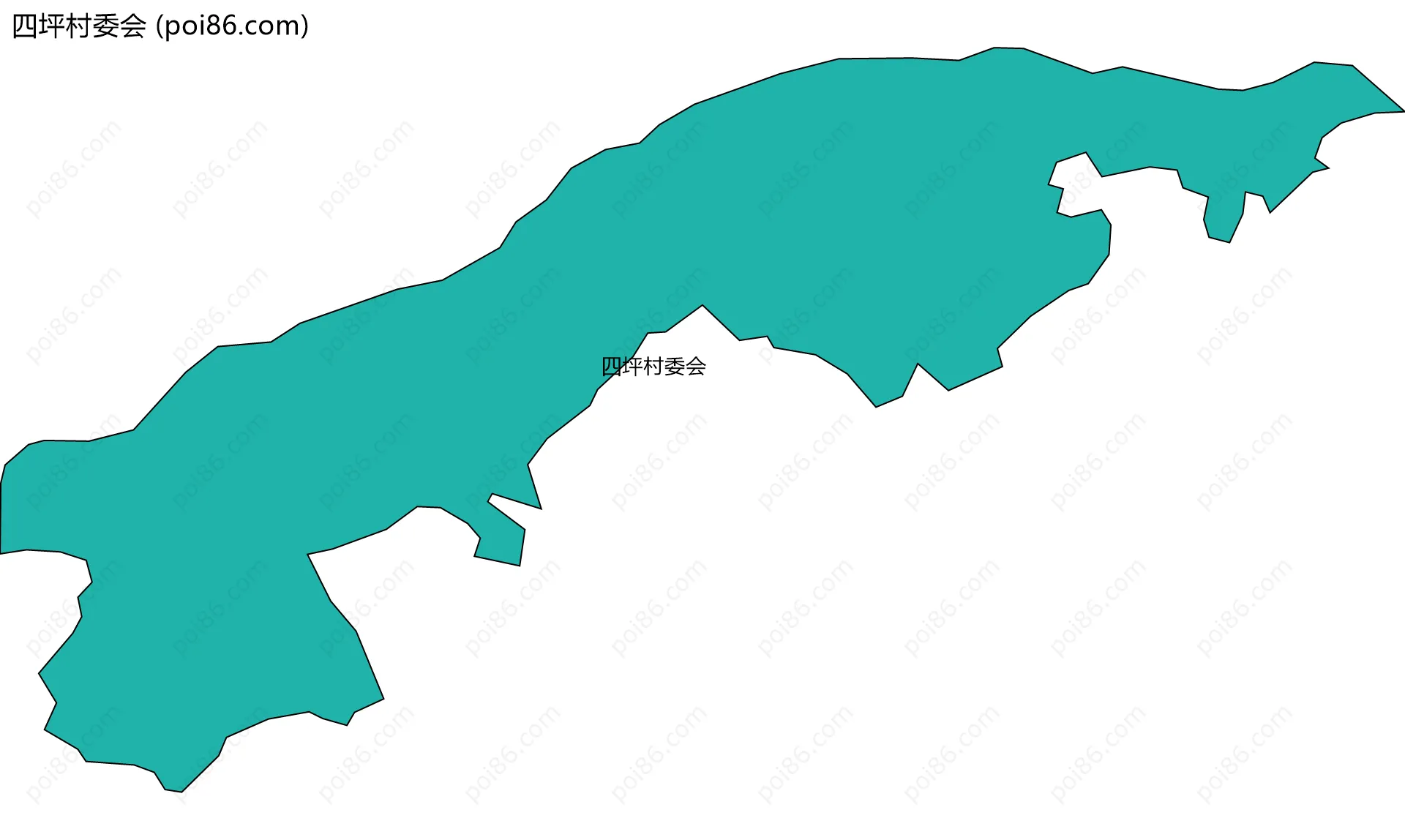 四坪村委会边界地图