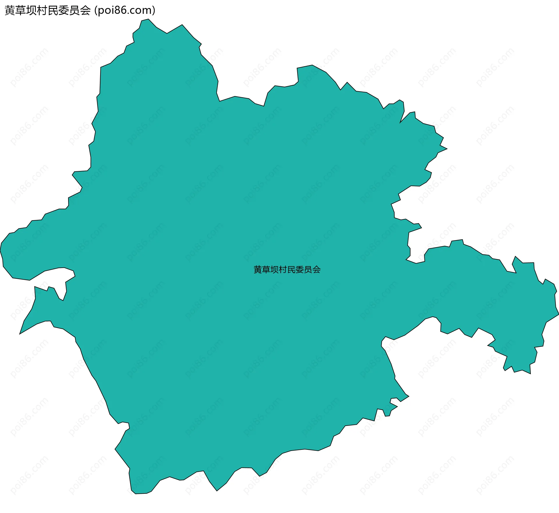 黄草坝村民委员会边界地图