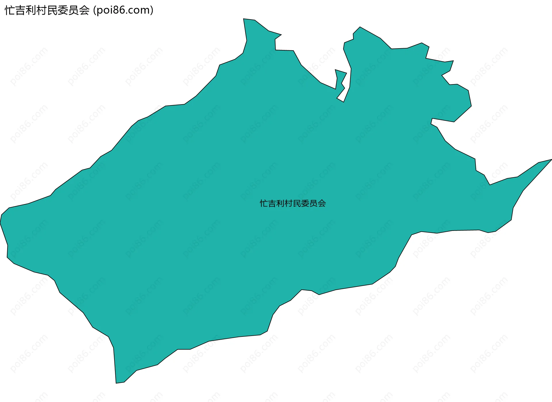 忙吉利村民委员会边界地图